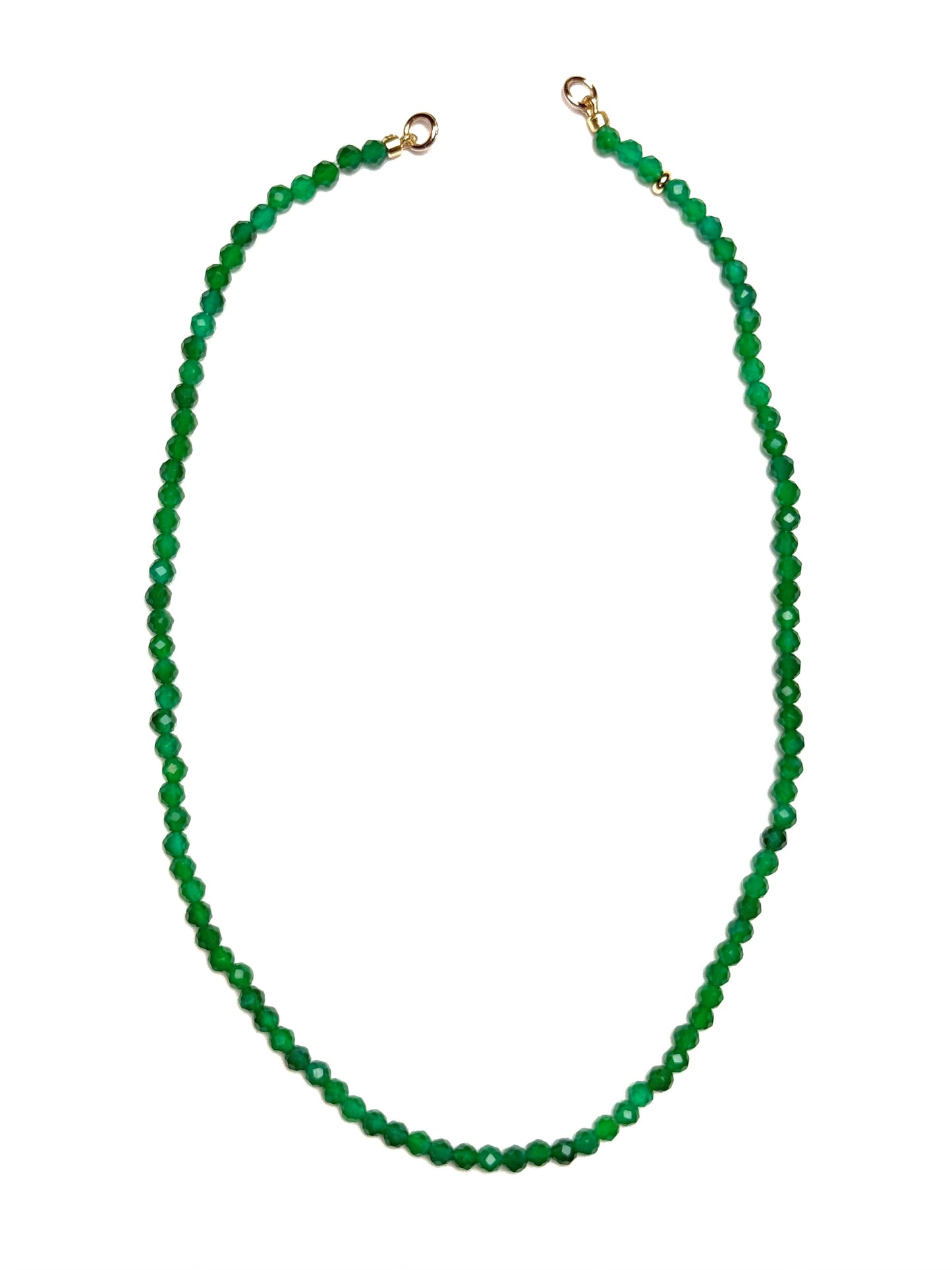 4.5mm Faceted Round Green Onyx Necklace