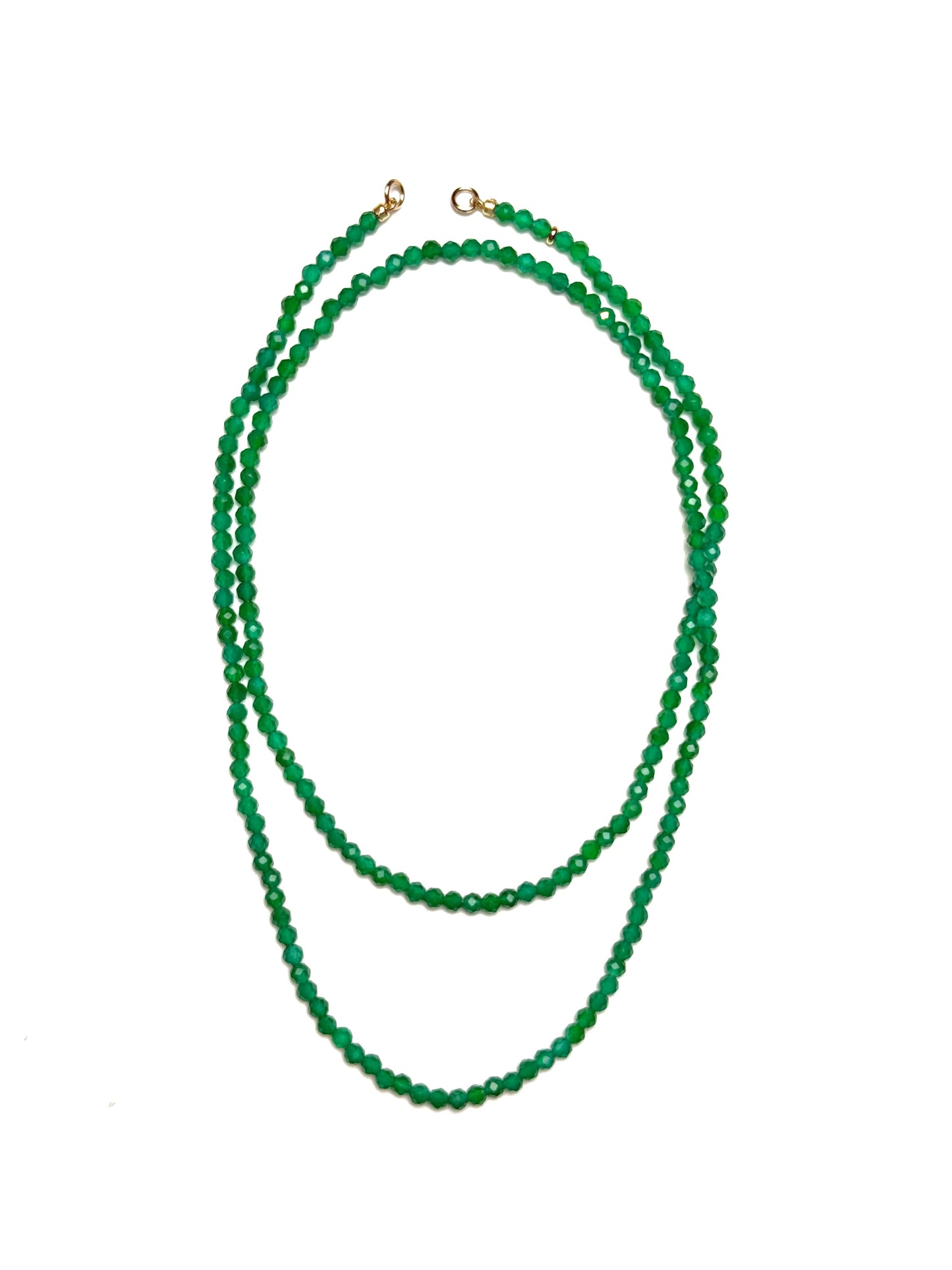 4.5mm Faceted Round Green Onyx Necklace