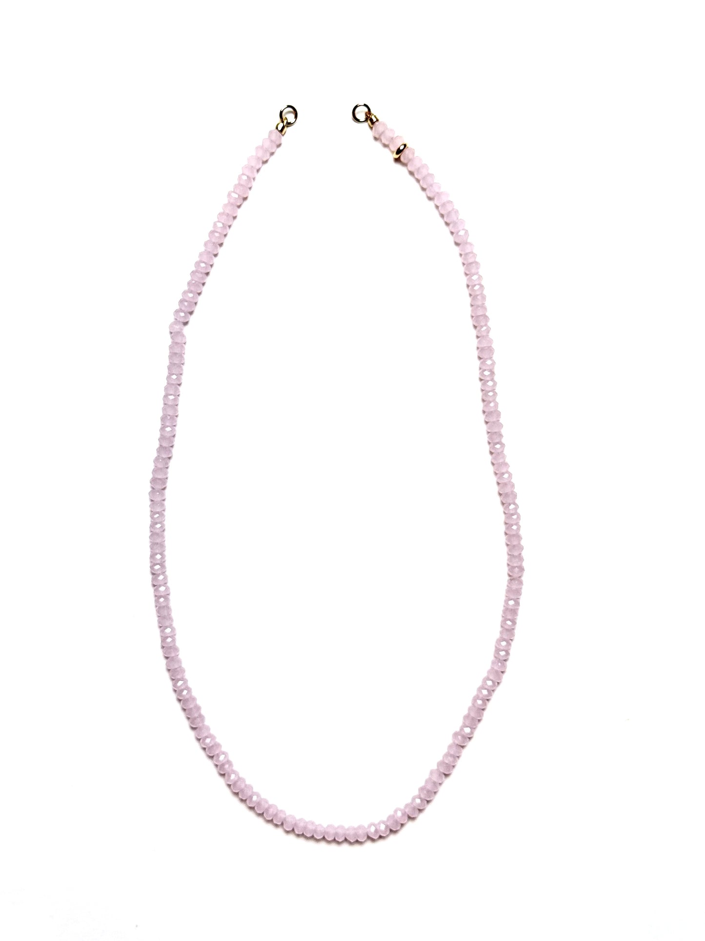 5x3mm Pale Pink Faceted Chalcedony Rondelle Necklace
