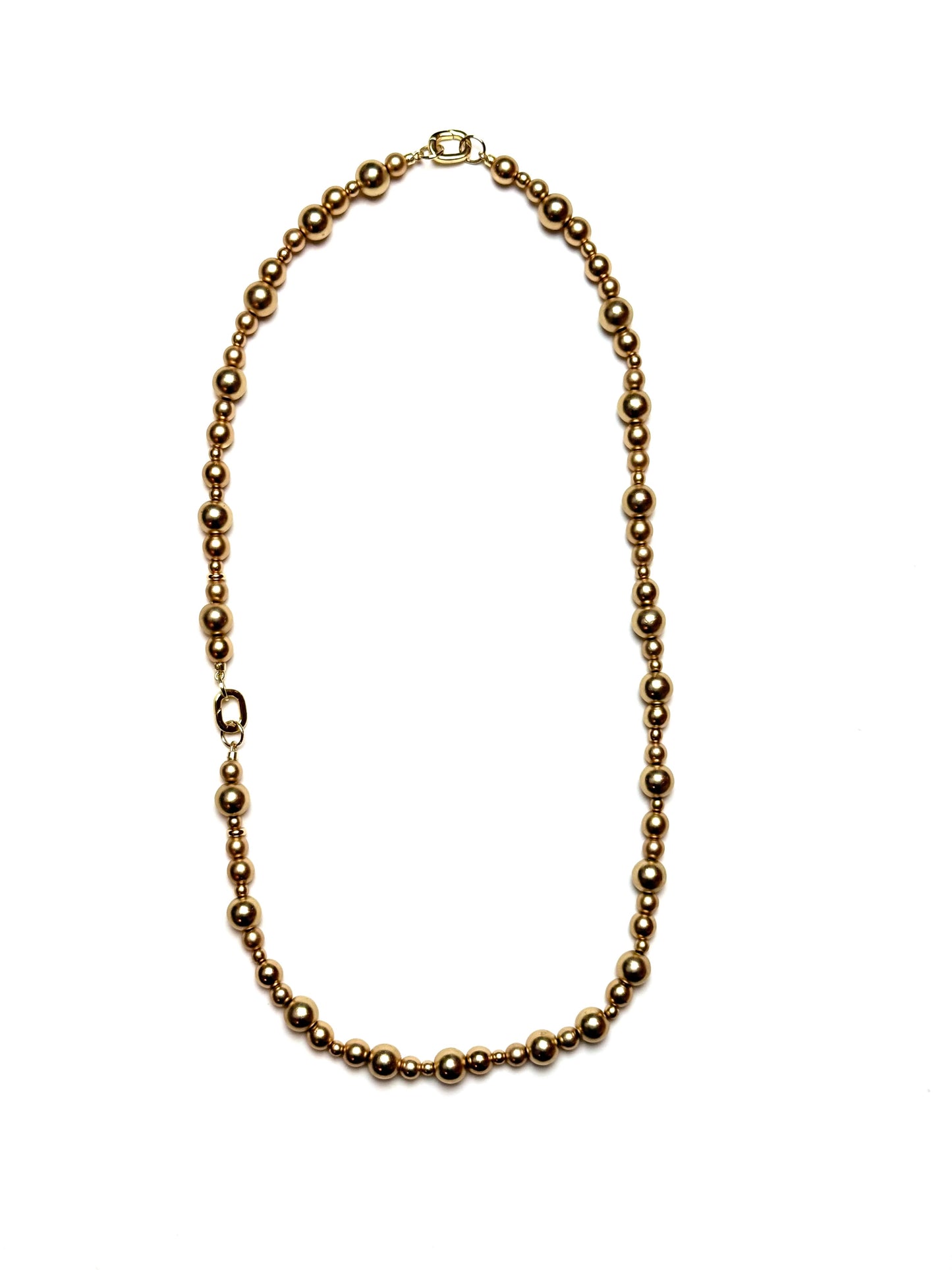 3 - 10mm Round Matte Gold Hematite Bracelet/Extender