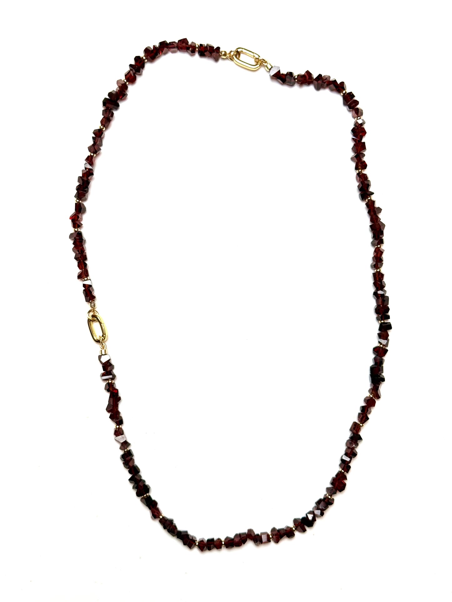 4-7mm Natural Dark Red Faceted Garnet Nugget Bracelet/Connector