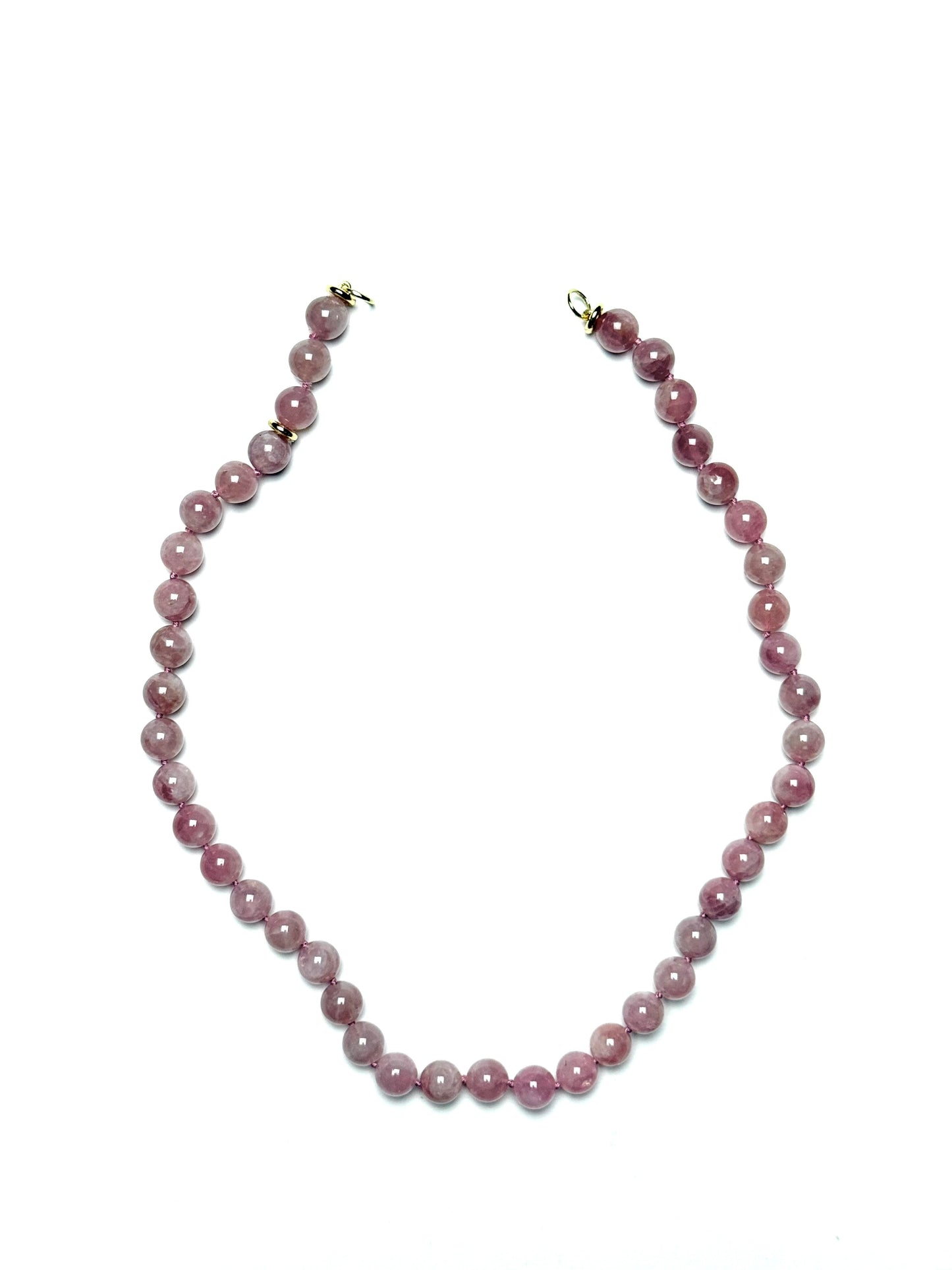 10mm Round Pink Rose Quartz Necklace