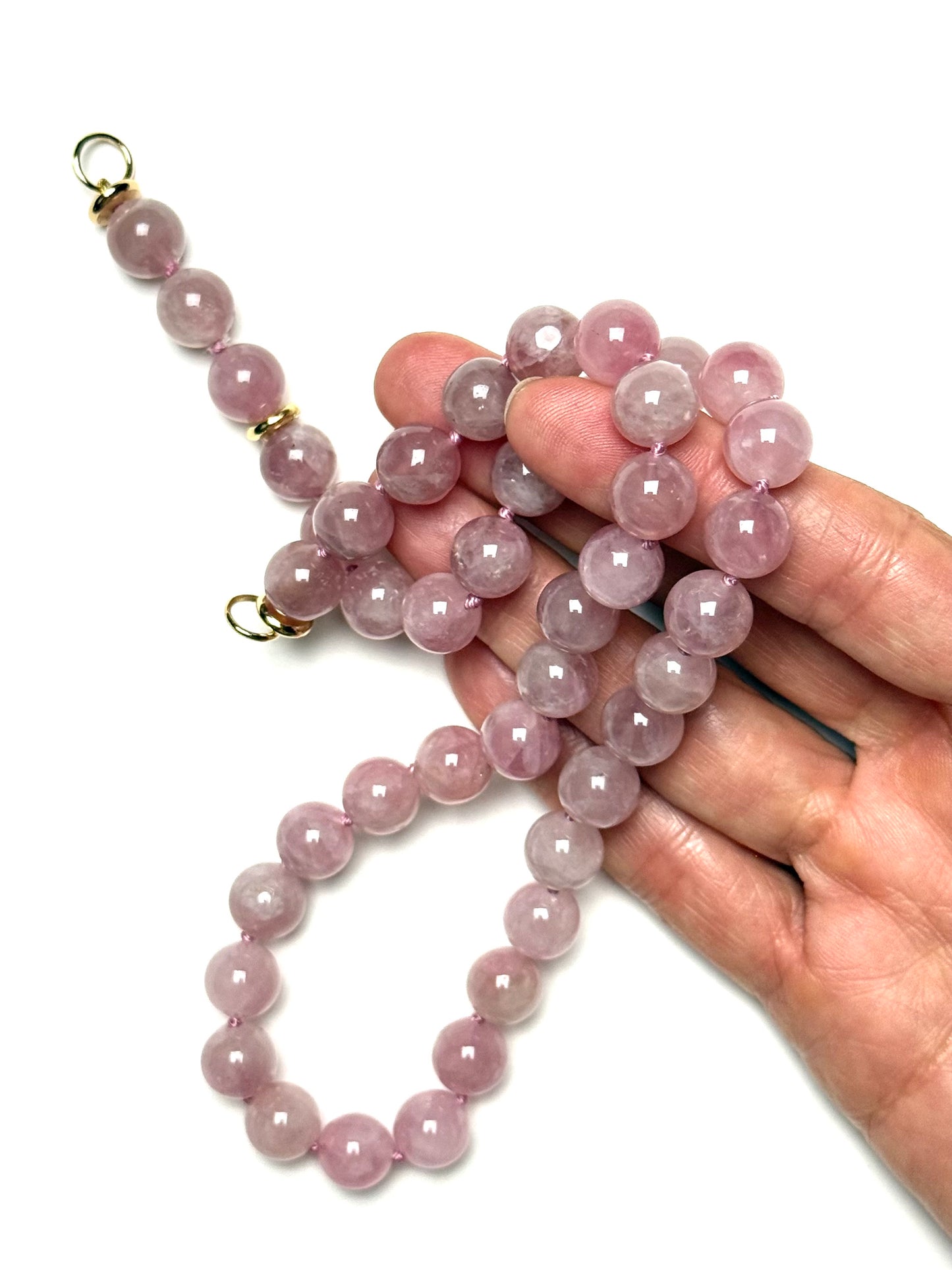 10mm Round Pink Rose Quartz Necklace