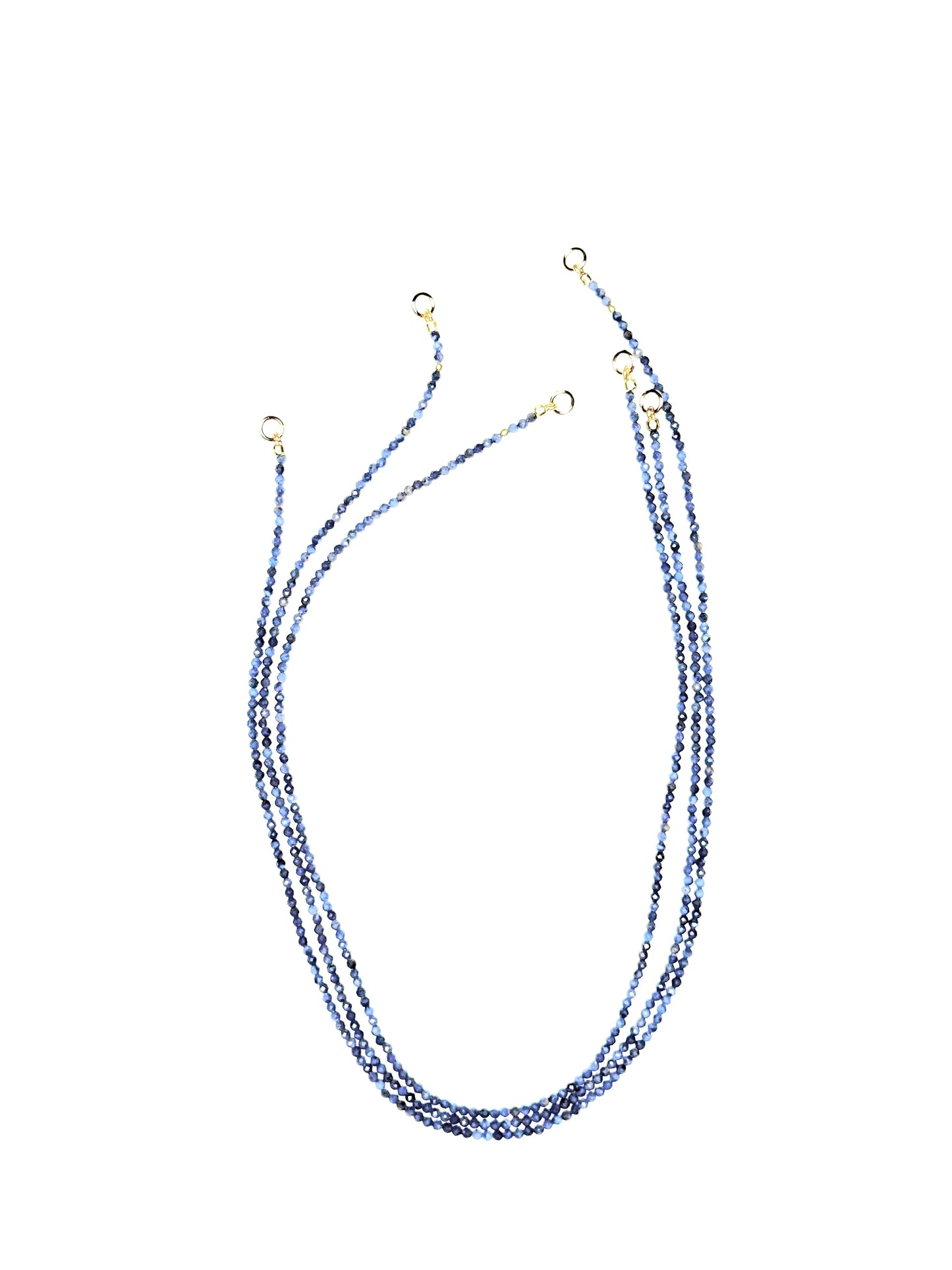 2mm Faceted Smoky Blue Coral Necklace