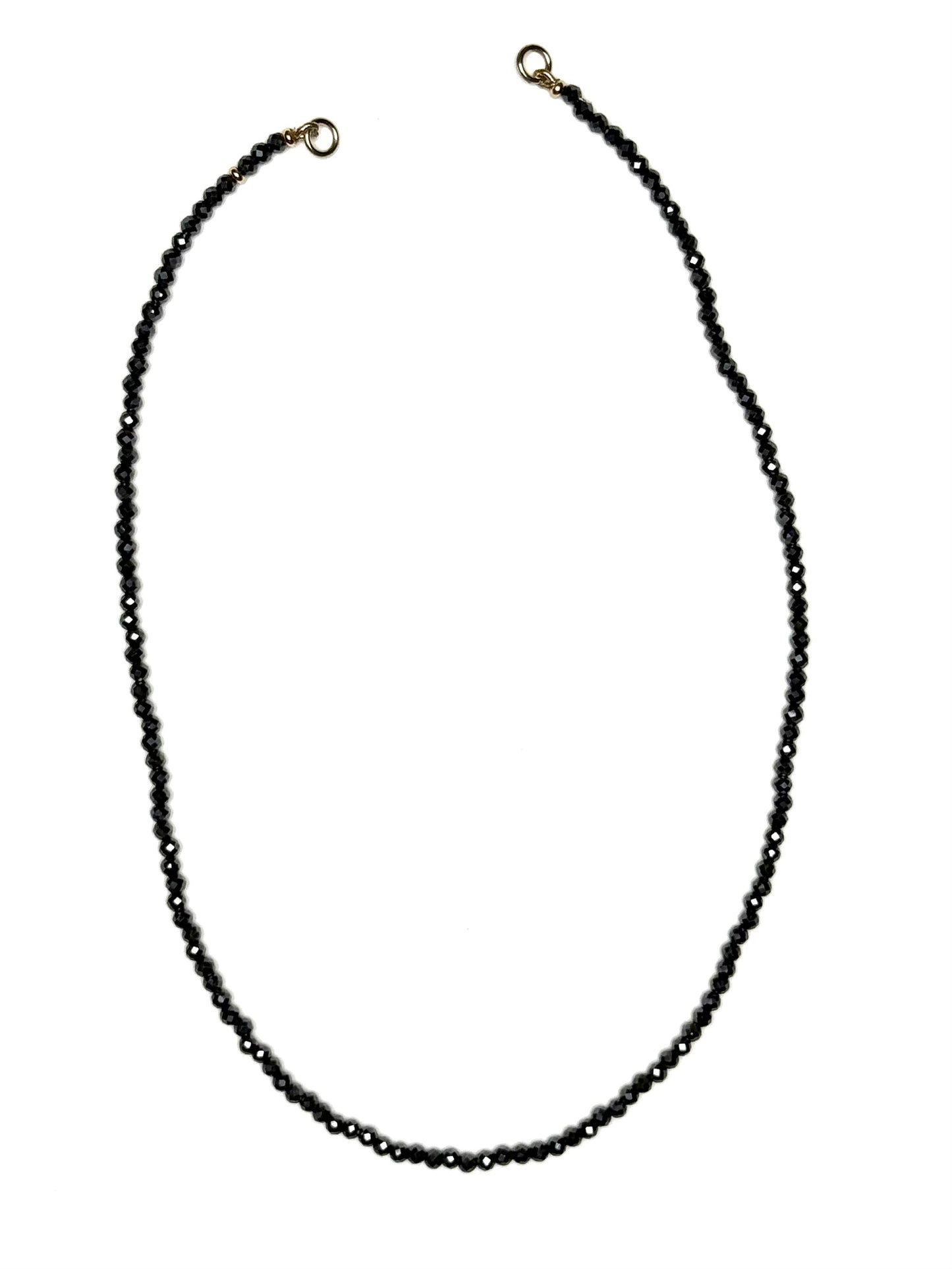 3.5-4mm Faceted Round Black Spinel Necklace