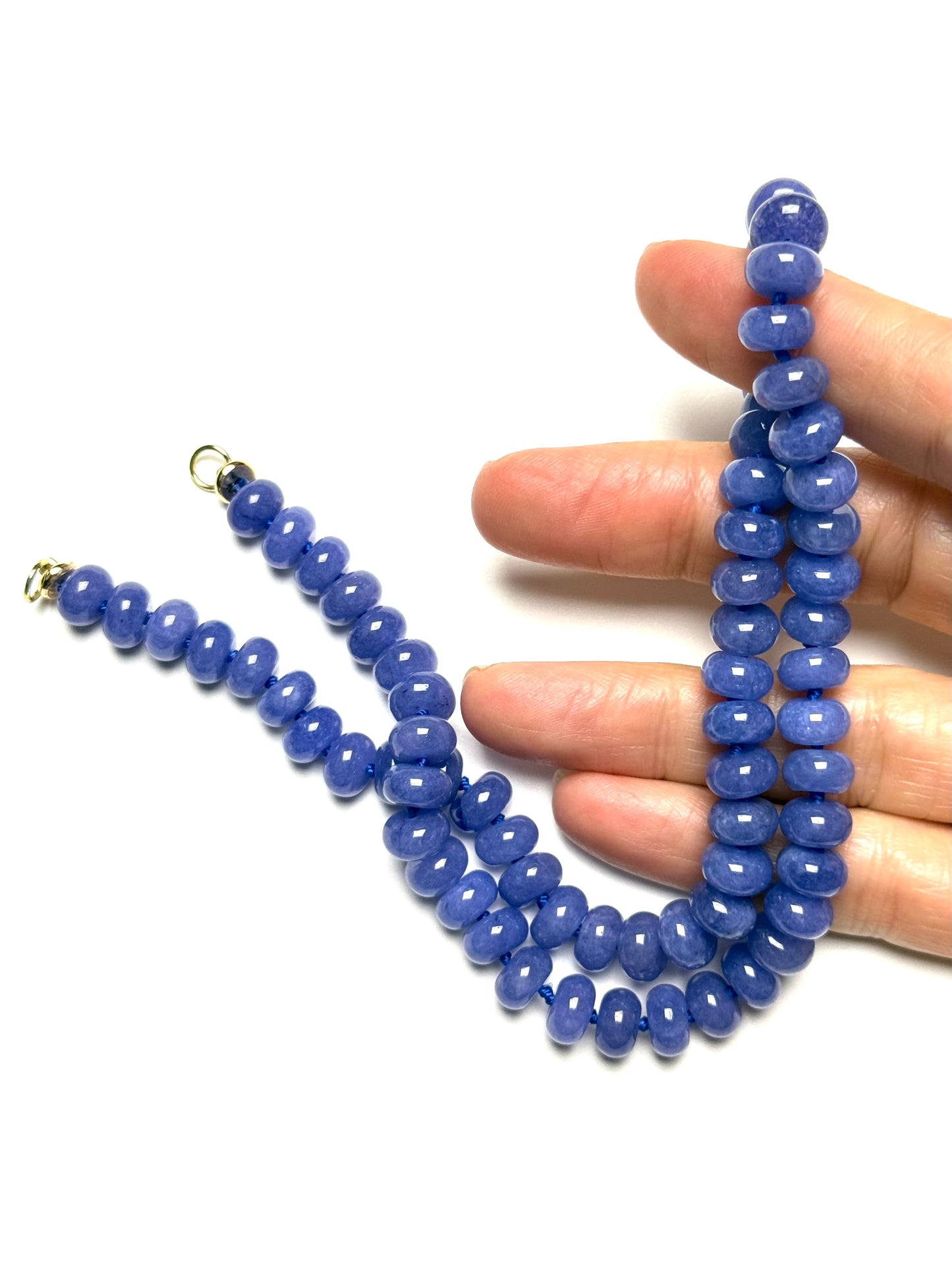 8x5mm Lavender Jade Rondelle Necklace