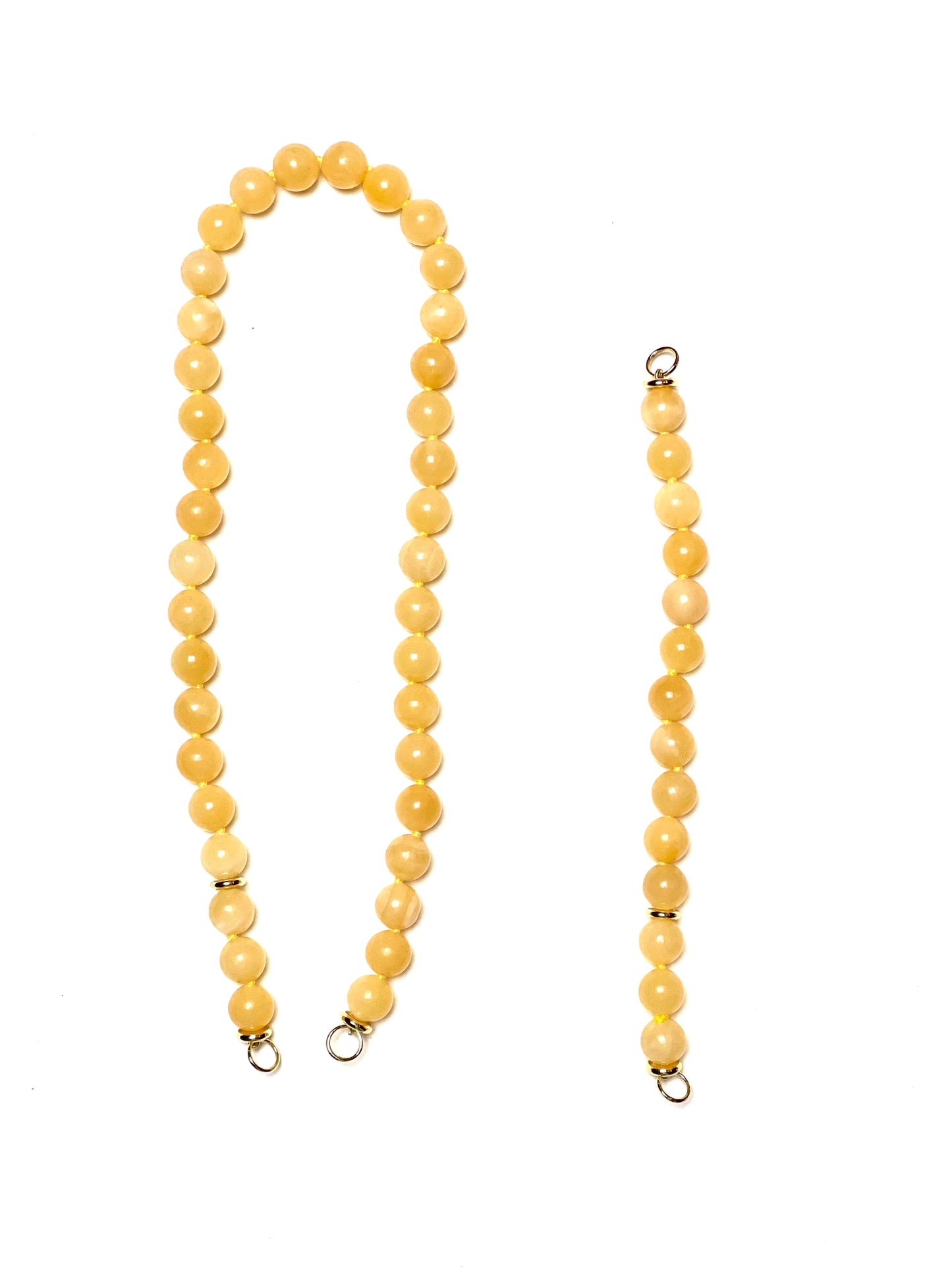 10mm Round Yellow Jade Necklace