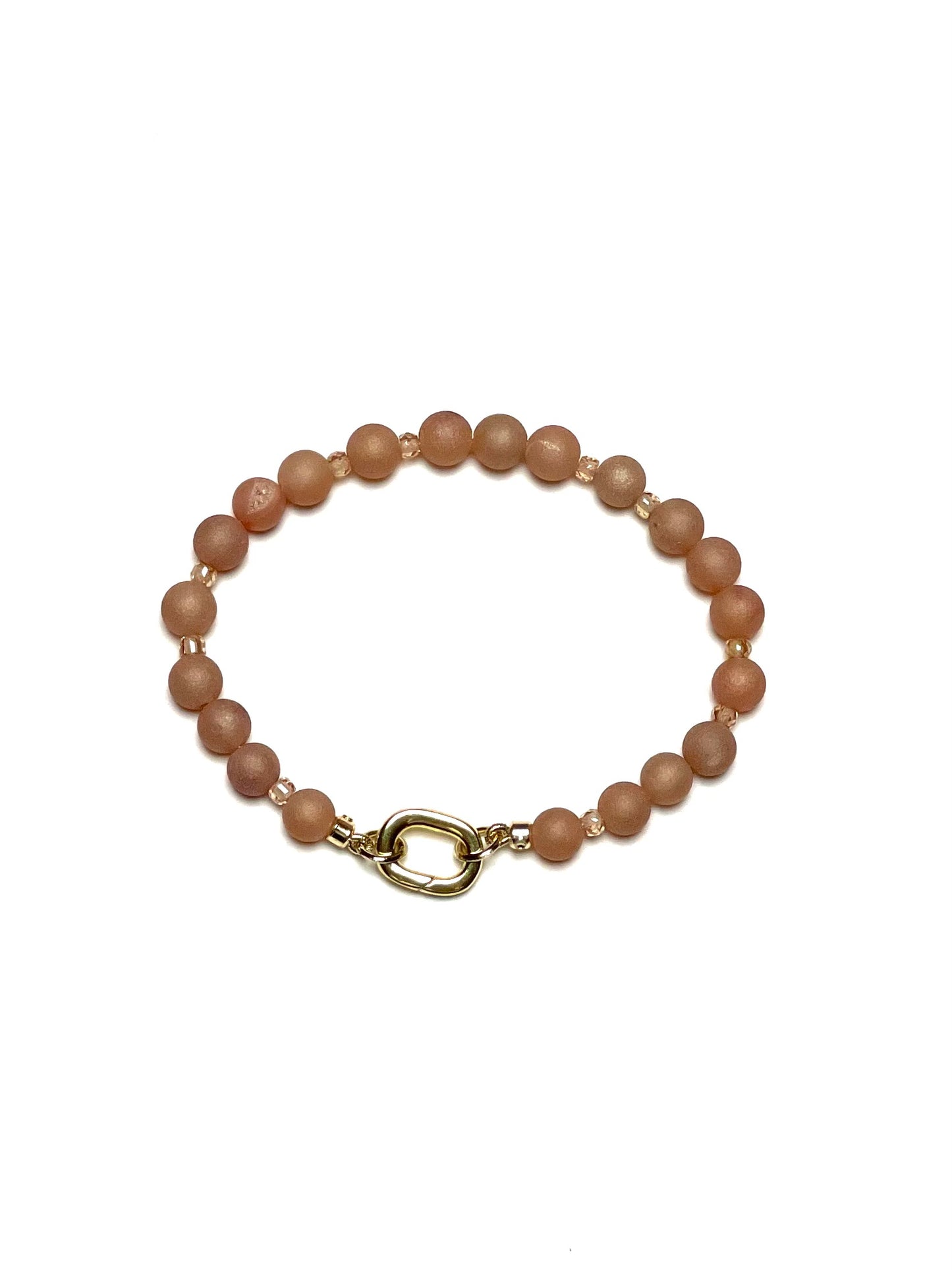 6mm Matte Champagne Druzy Bracelet