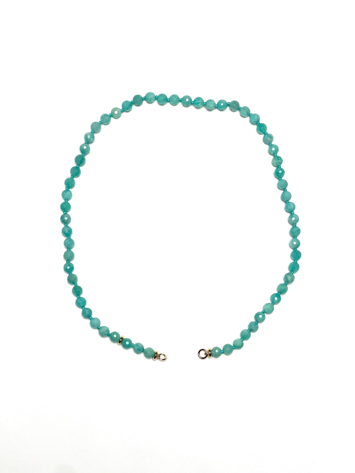 6mm Faceted Green Amazonite Necklace