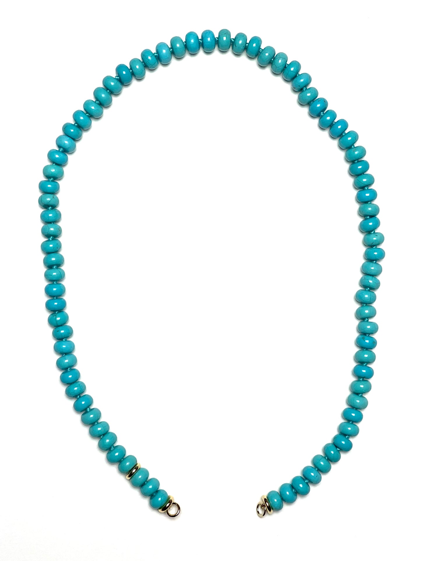 8x5mm Very Clear Turquoise Rondelle Necklace