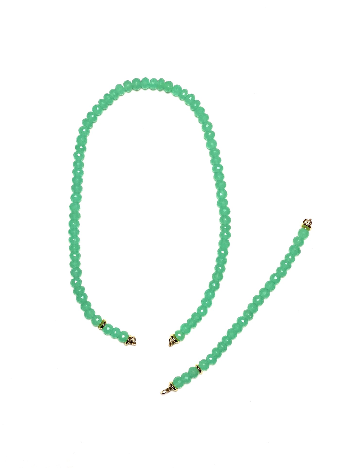 8x5mm Green Chalcedony Bracelet/Extender