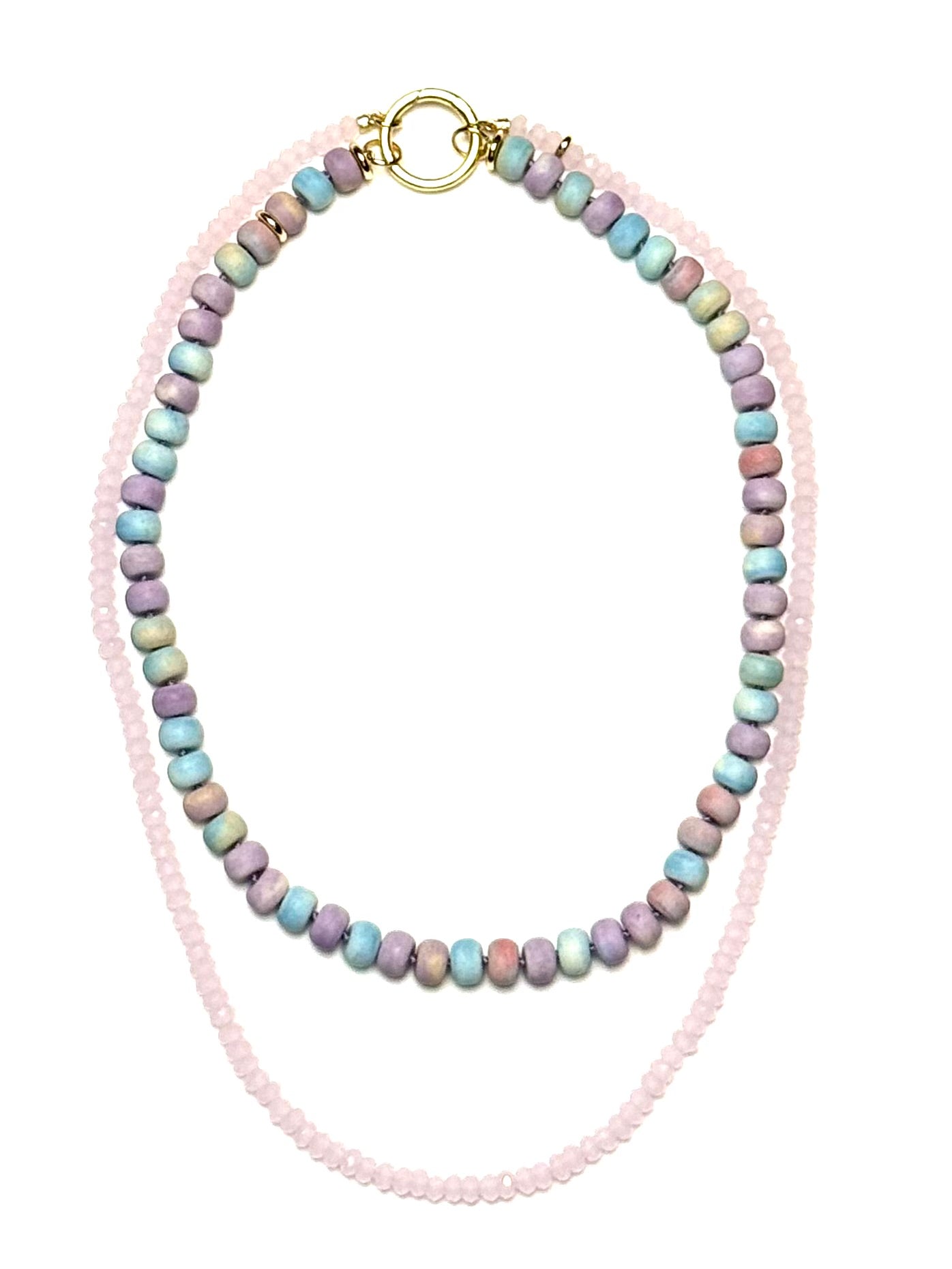 5x3mm Pale Pink Faceted Chalcedony Rondelle Necklace