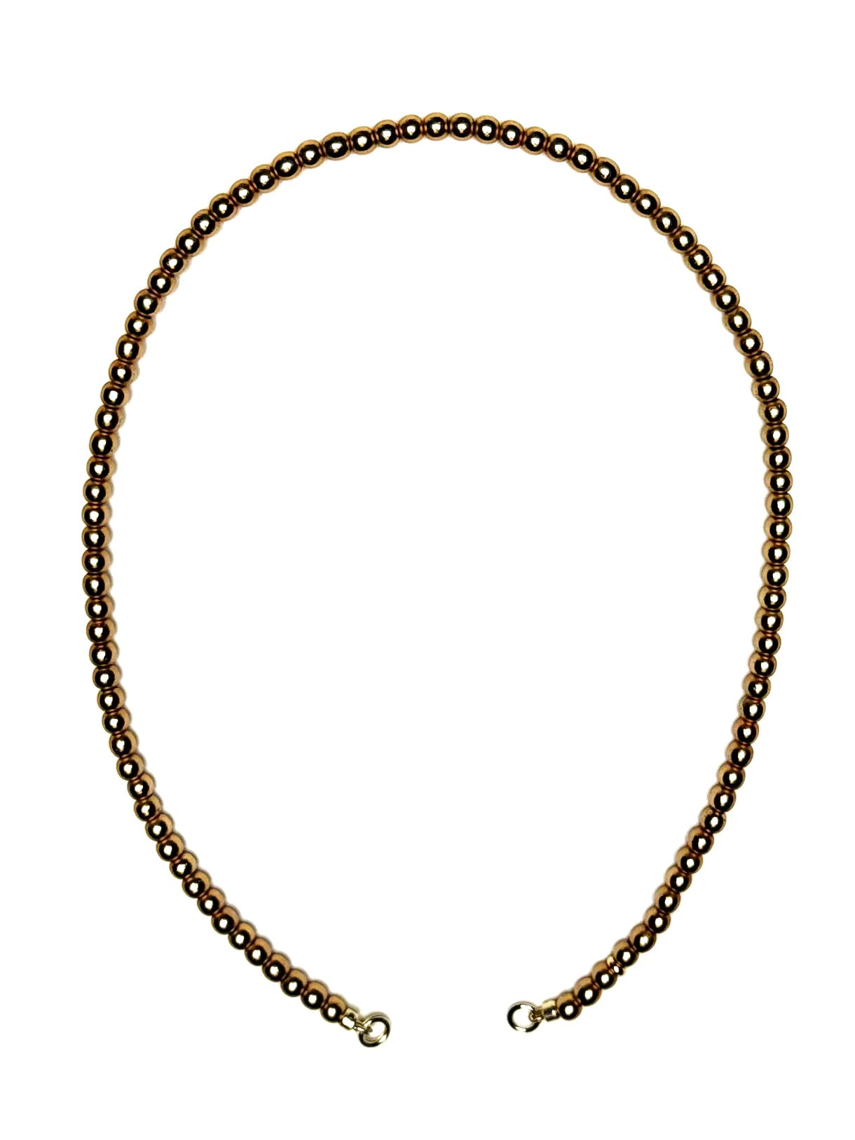4mm Round Matte Gold Hematite Necklace1