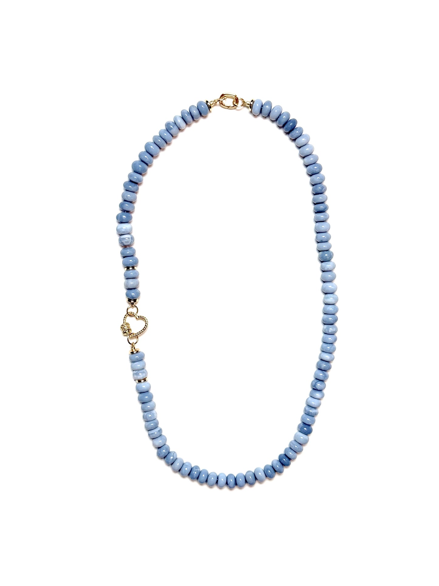 6mm Natural Light Blue Opal Rondelle Bracelet/Extender