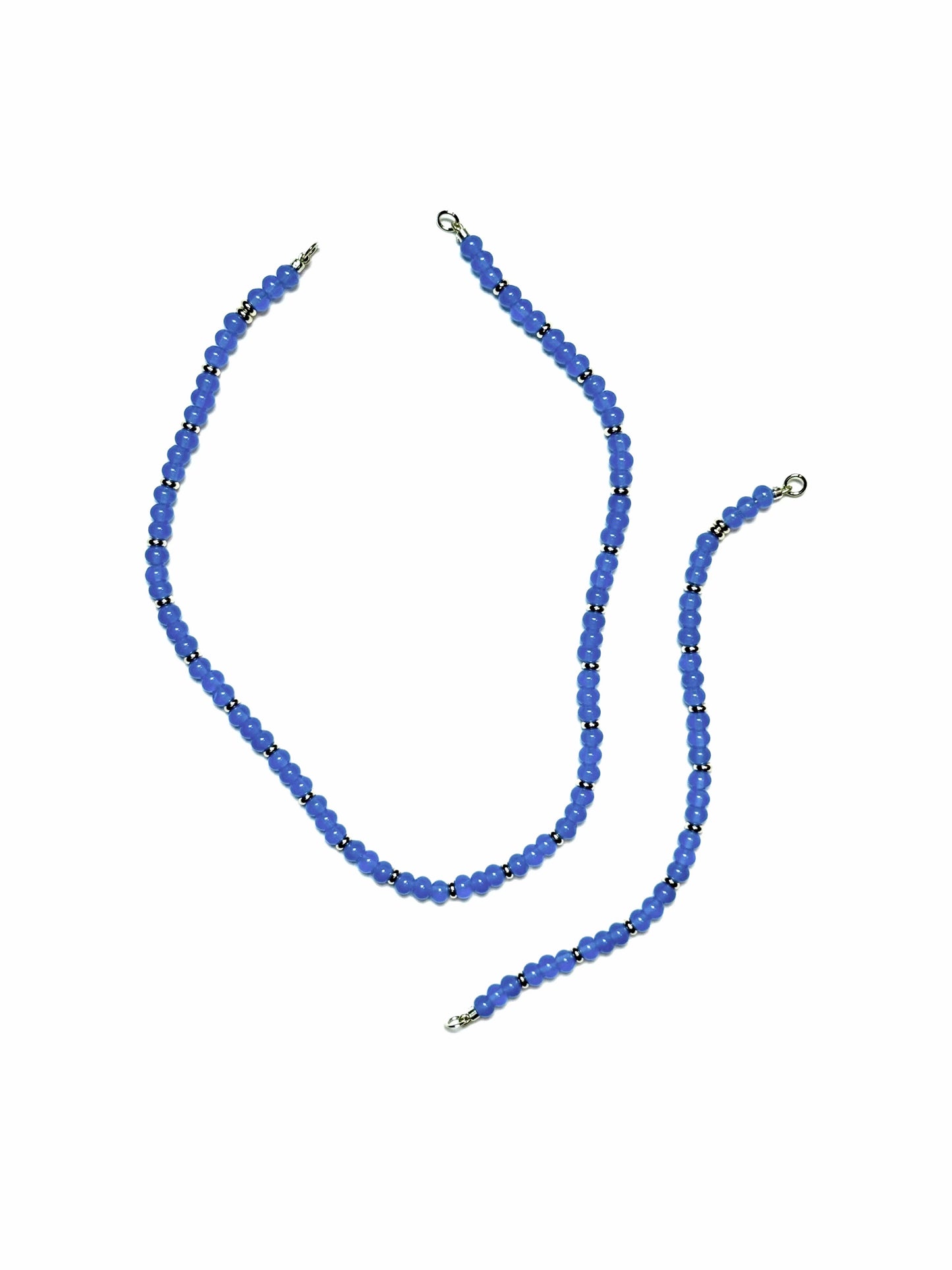 6x4mm Periwinkle Blue Chalcedony Rondelle Bracelet/Extender With Gold Spacers