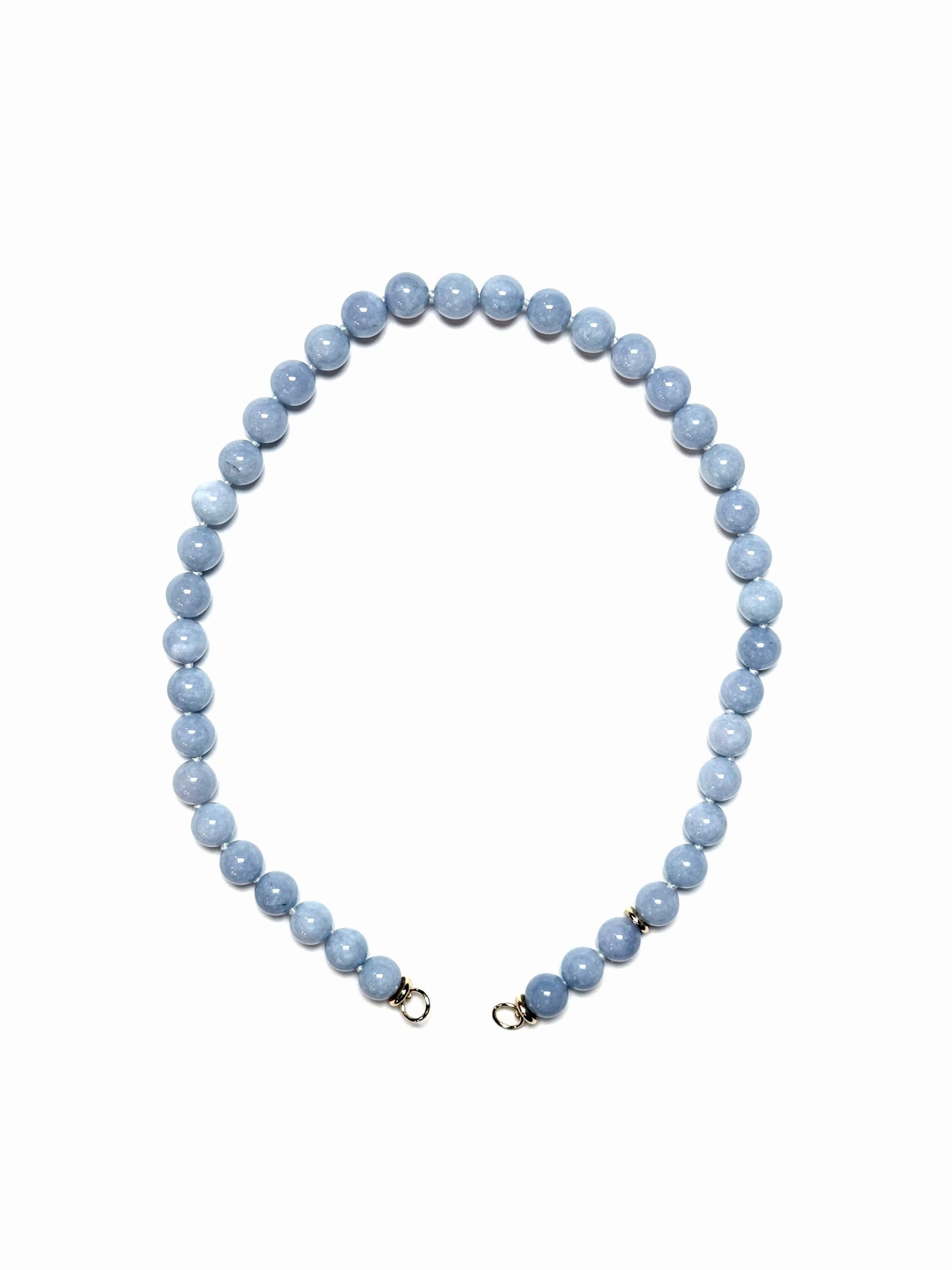10mm Blue Round Aquamarine Necklace