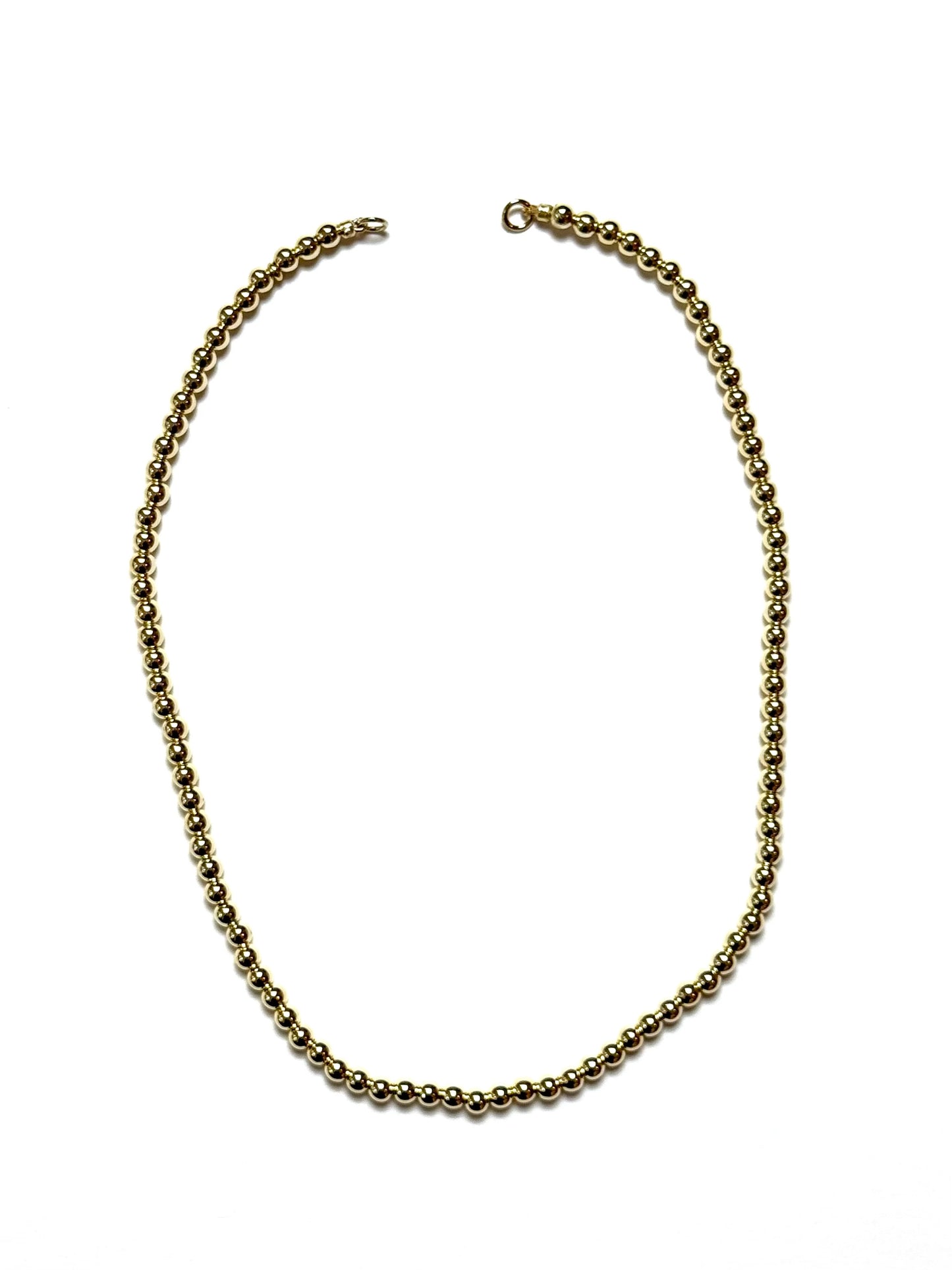 Round Seamless Waterproof 14k Gold Filled Bead Necklace