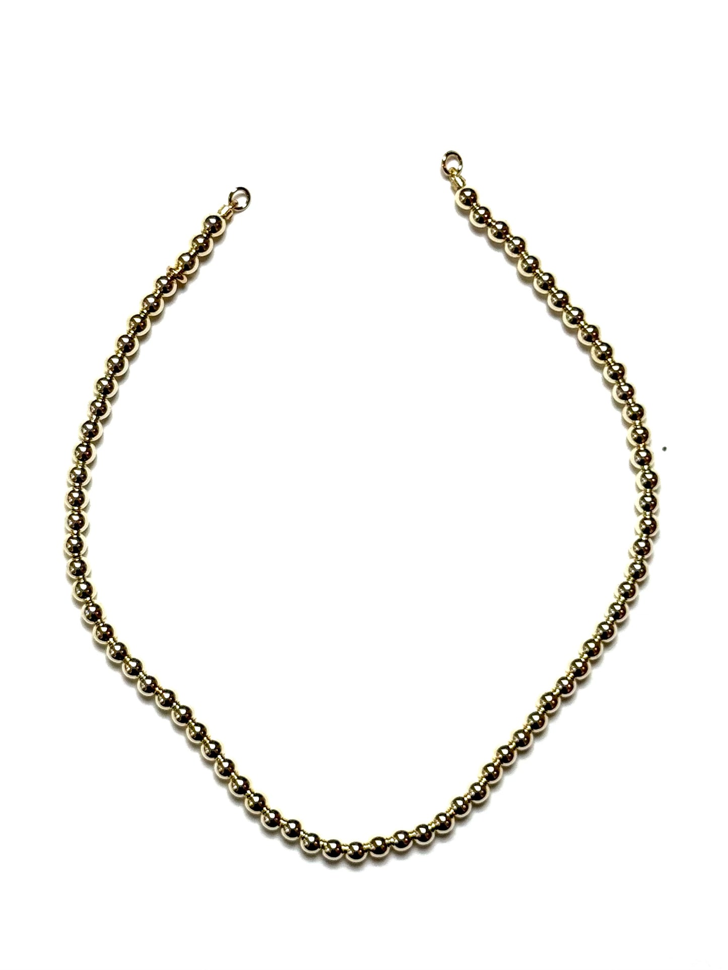 Round Seamless Waterproof 14k Gold Filled Bead Necklace
