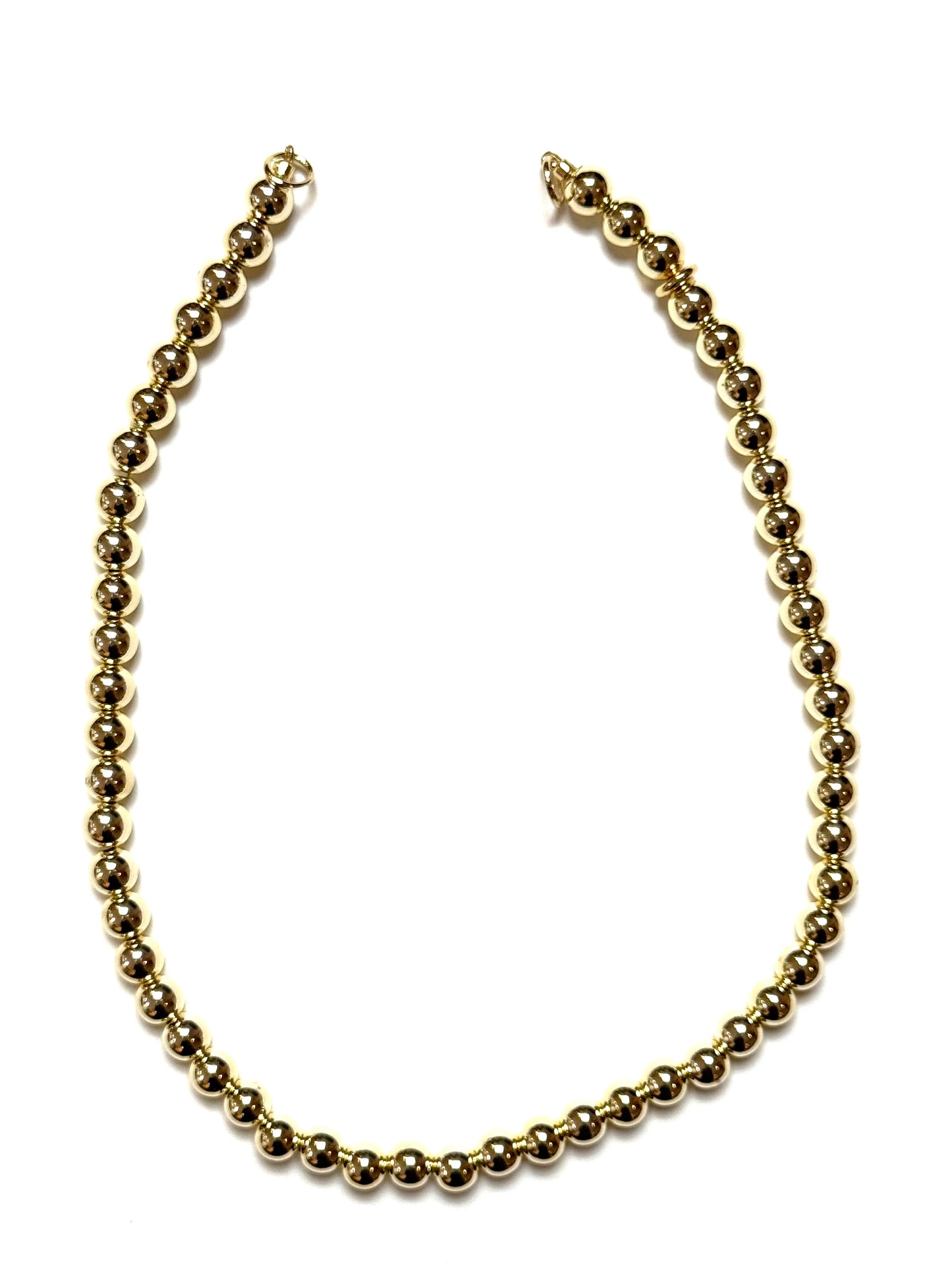Round Seamless Waterproof 14k Gold Filled Bead Necklace
