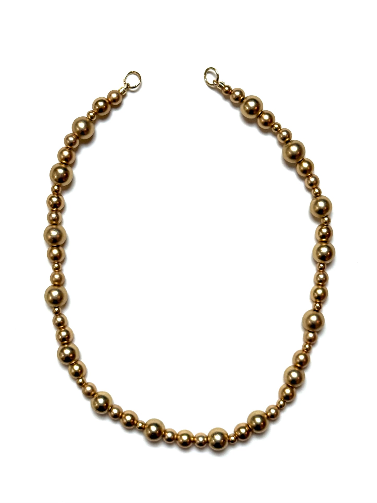 3 - 10mm Round Matte Gold Hematite Necklace