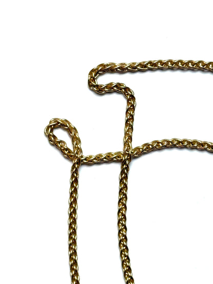 3mm Matte Gold Wheat Chain Lariat