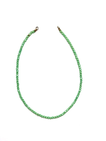 4mm Light Green Faceted Cat's Eye Necklace
