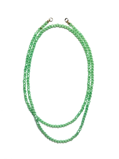 4mm Light Green Faceted Cat's Eye Necklace
