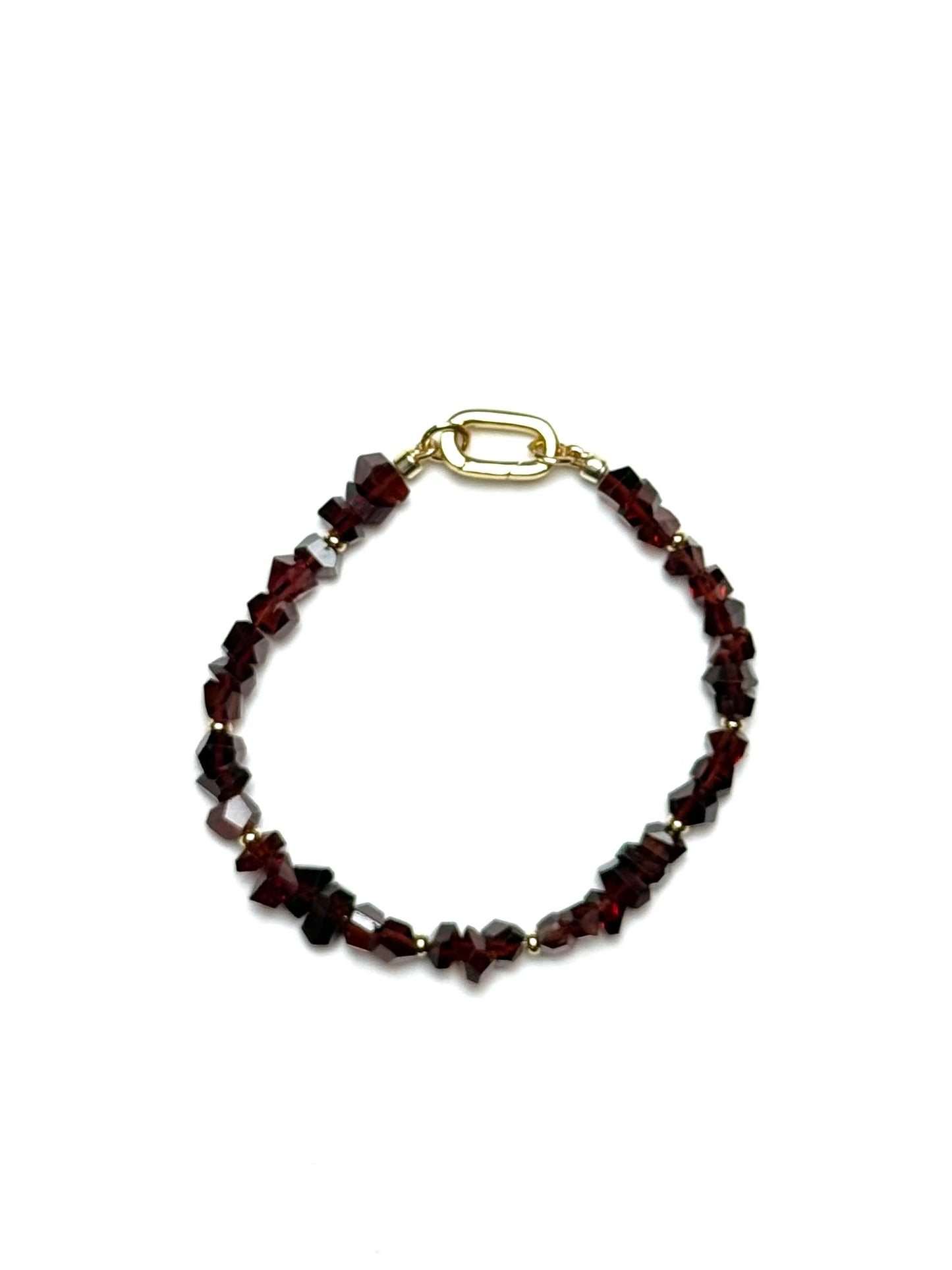 4-7mm Natural Dark Red Faceted Garnet Nugget Bracelet/Connector