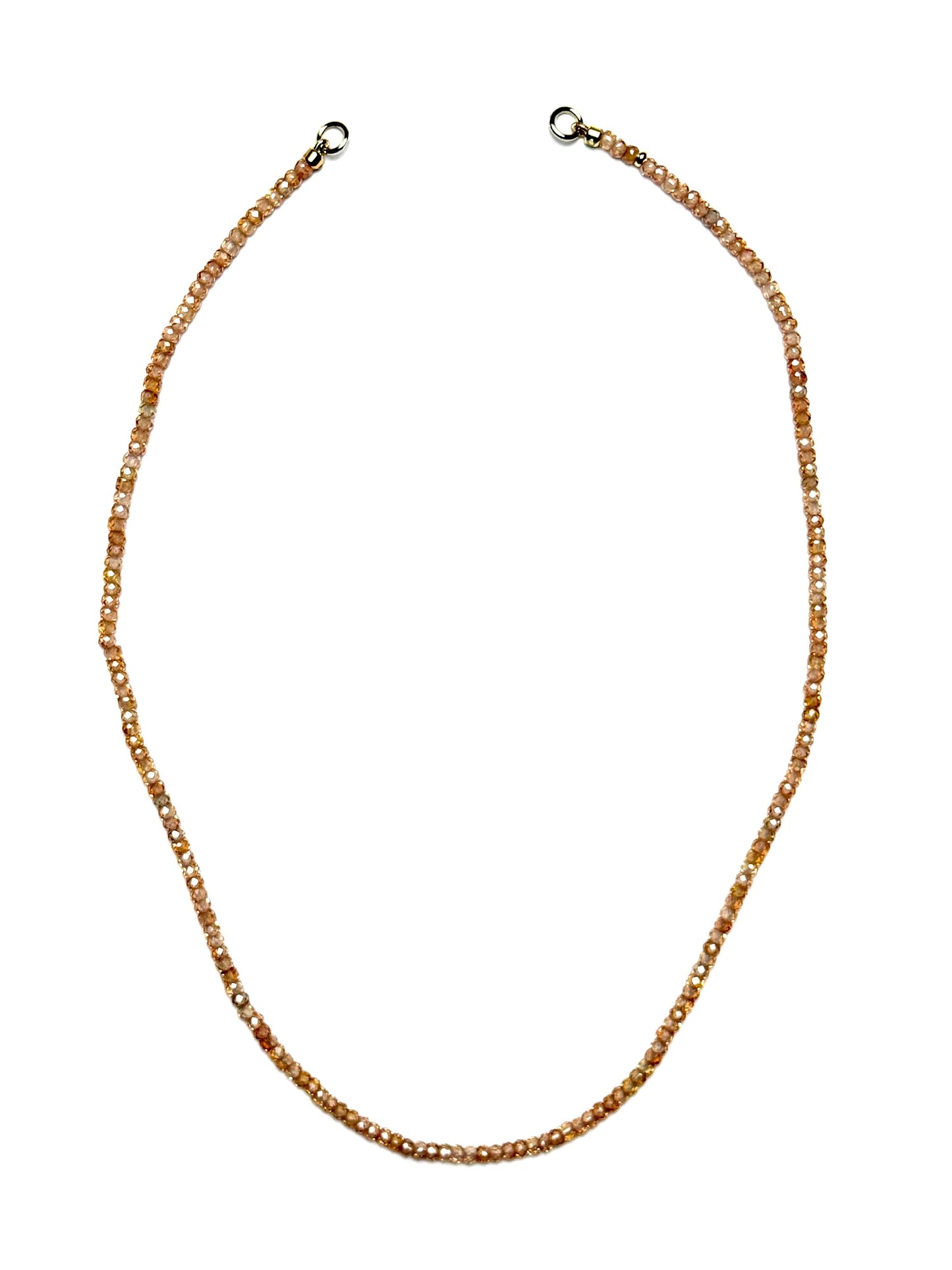 3mm Champagne Faceted Zircon Necklace