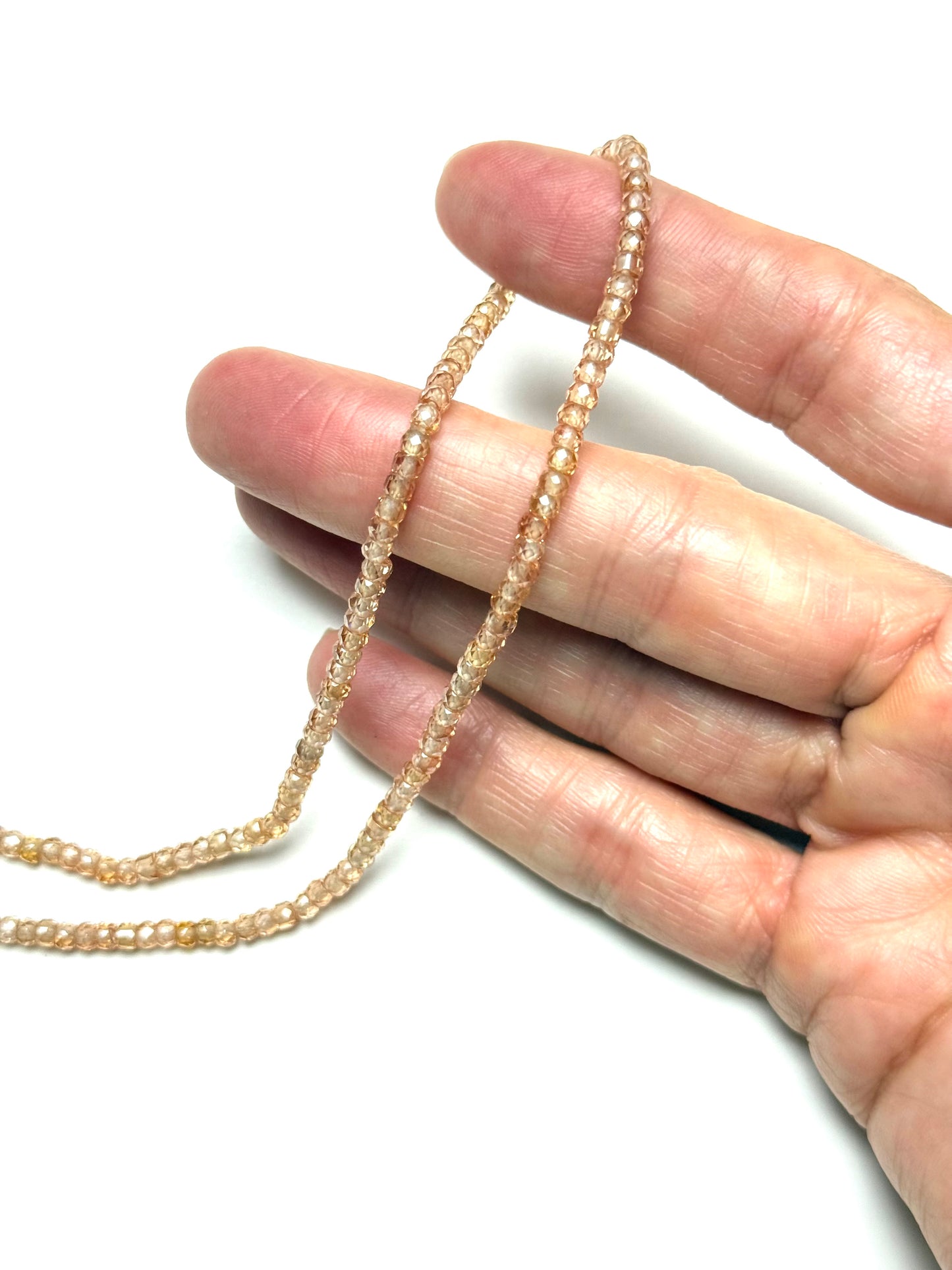 3mm Champagne Faceted Zircon Necklace