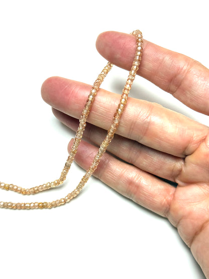3mm Champagne Faceted Zircon Necklace