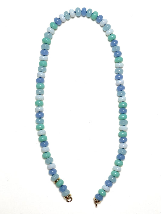 8x5mm Mixed Blues Gemstone Necklace