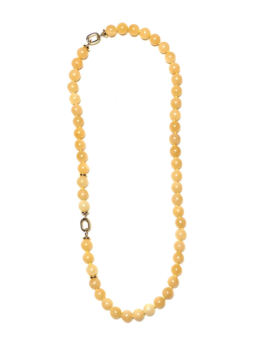 10mm Round Yellow Jade Necklace