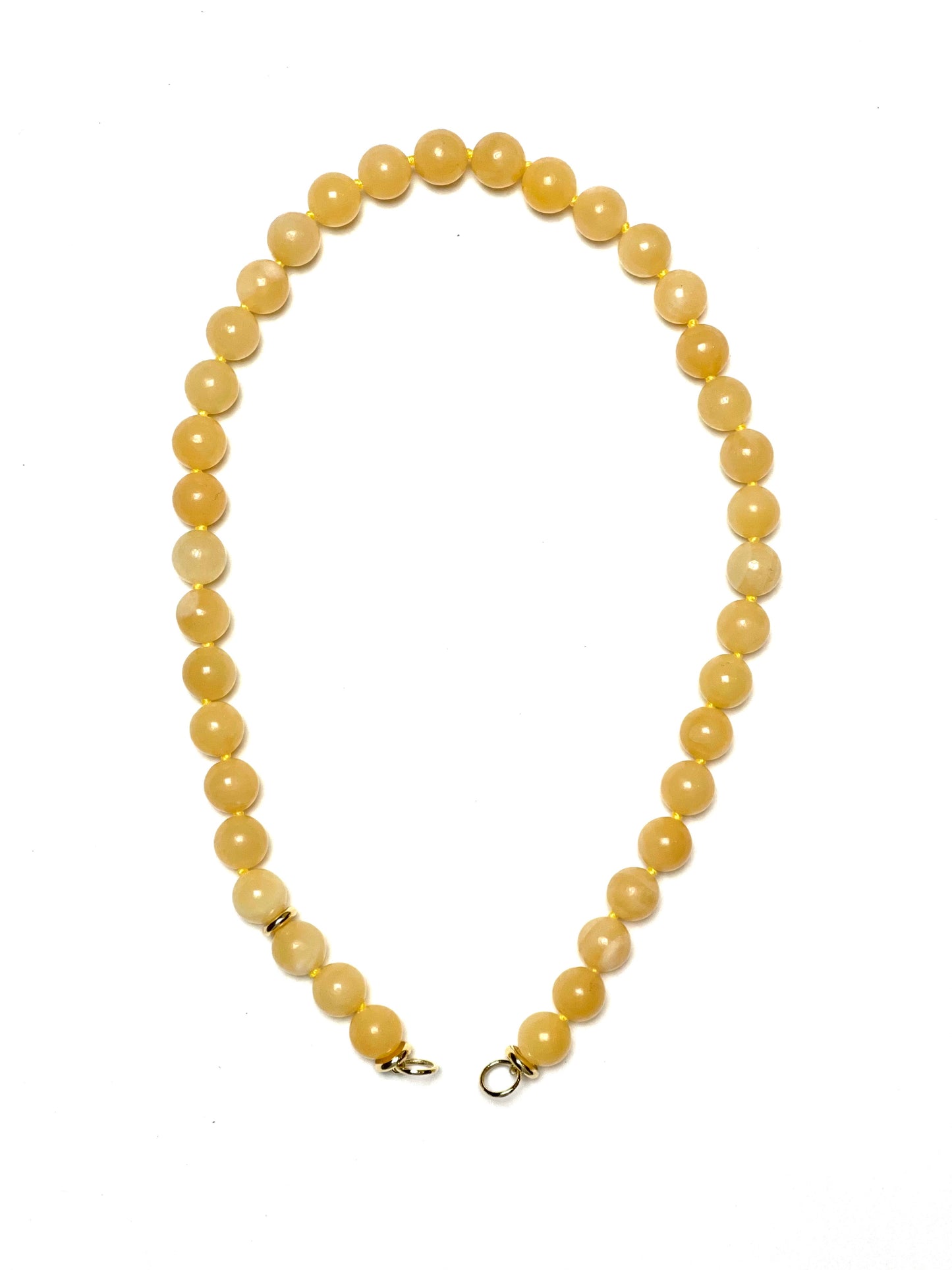 10mm Round Yellow Jade Necklace