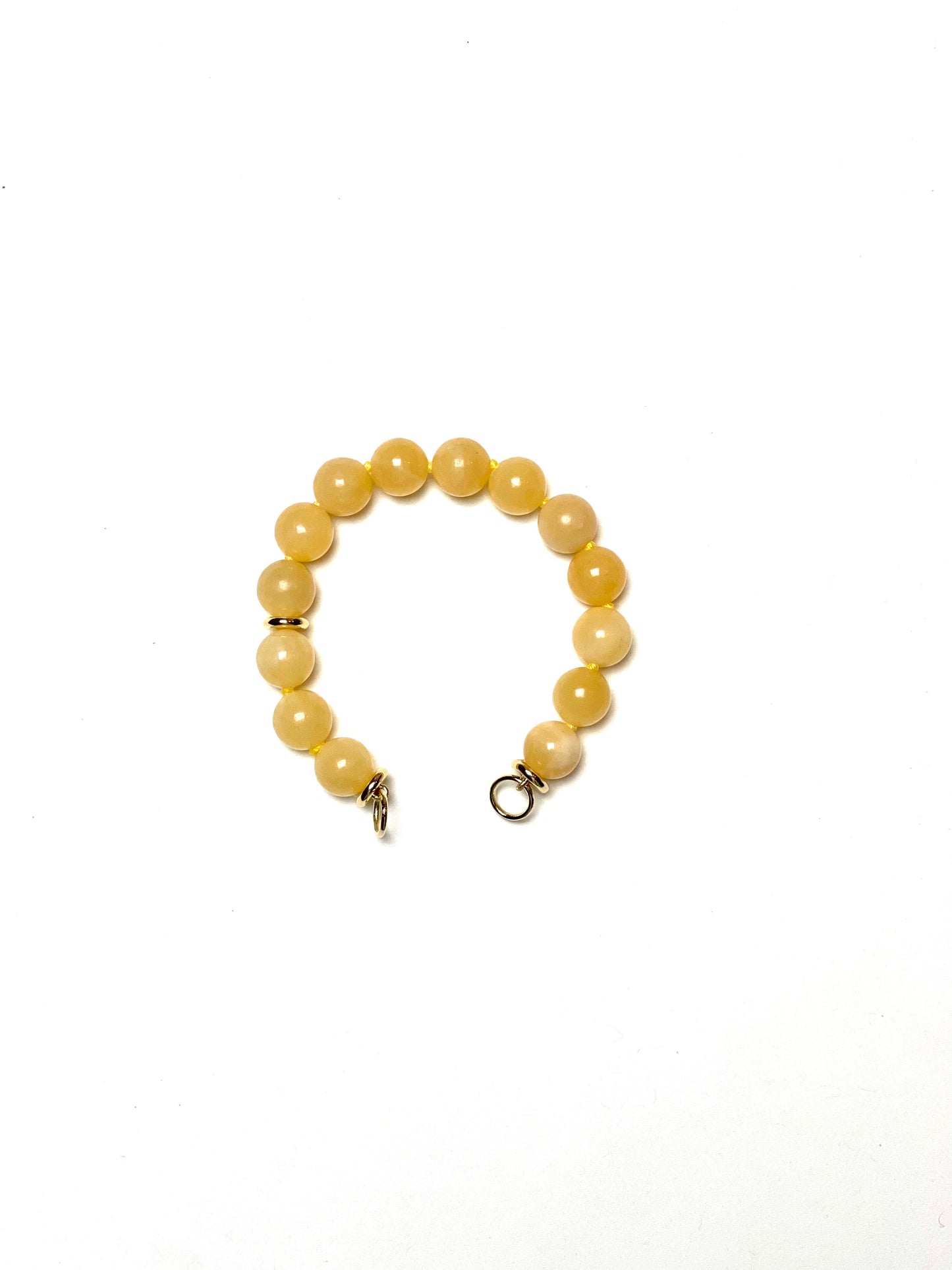 10mm Round Yellow Jade Bracelet/Extender