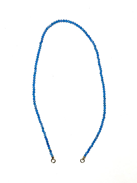 4mm Faceted Blue Agate Necklace