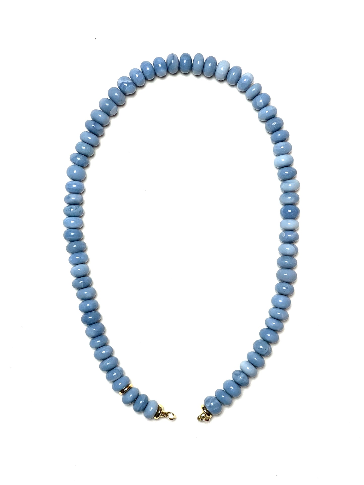 8 - 9mm Blue Opal Rondelle Necklace