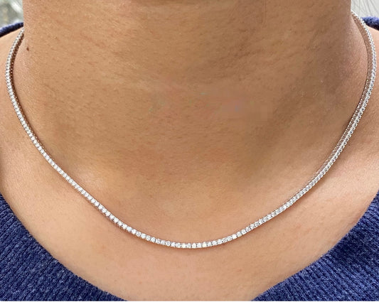 4 Carat Natural Diamond Eternity Necklace