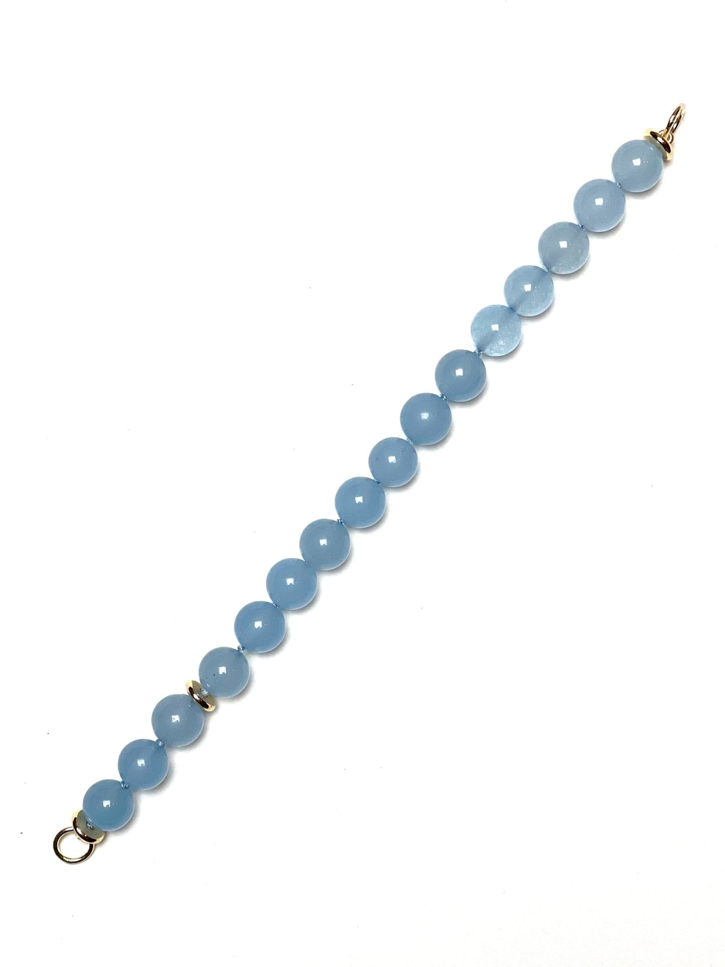 10mm Round Sky Blue Transparent Jade Bracelet/Extender