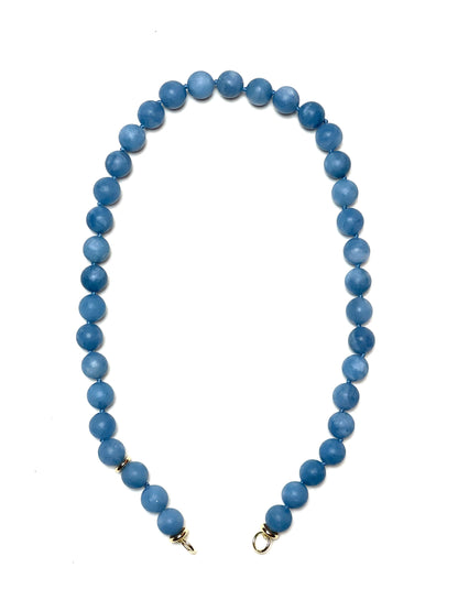 10mm Matte Round Blue Jean Jade Necklace