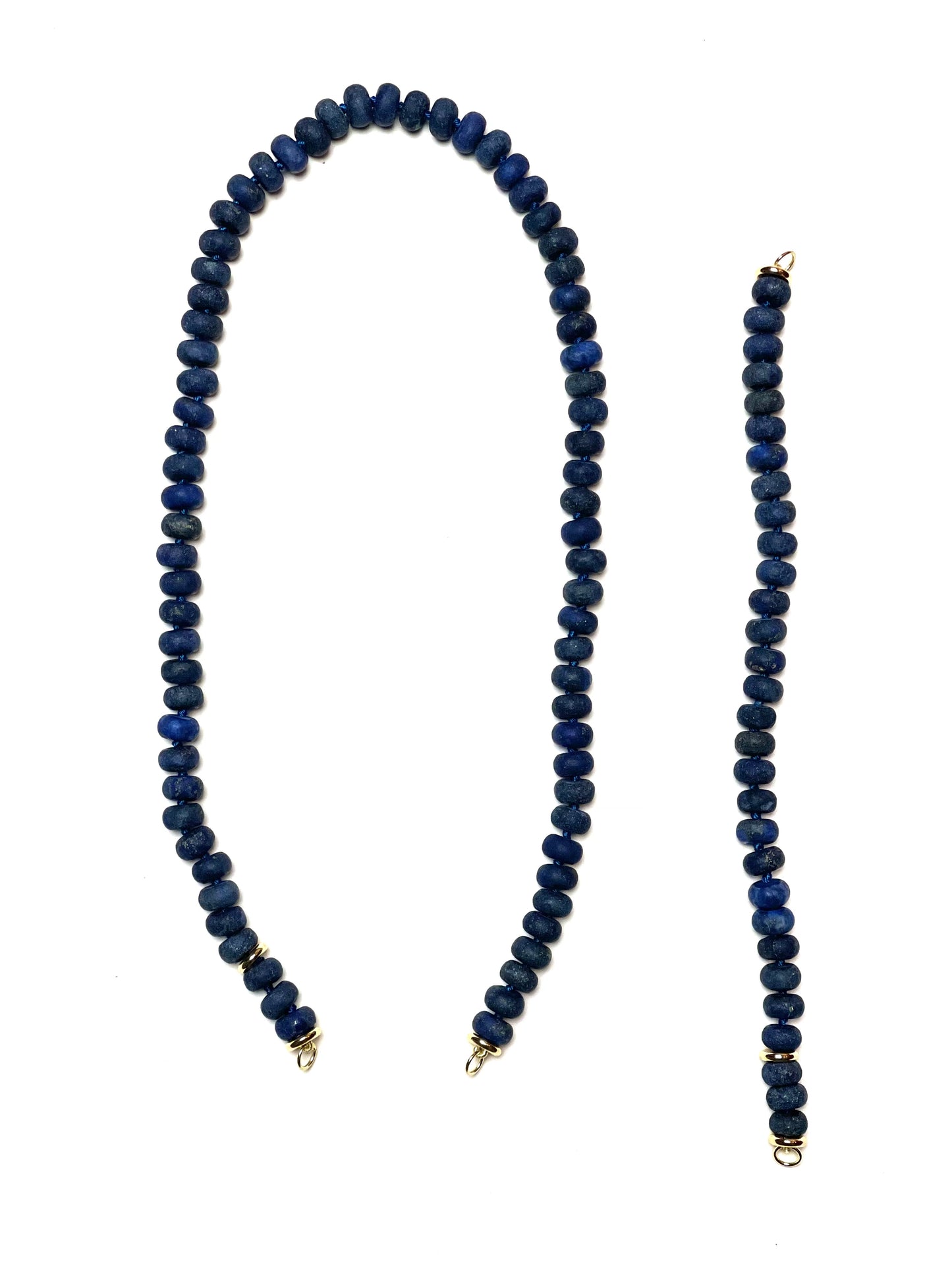 8x5mm Matte Lapis Rondelle Necklace