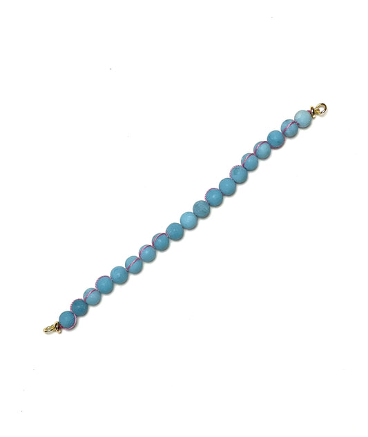 8mm Wrapped Matte Smokey Blue Larimar Quartz Bracelet