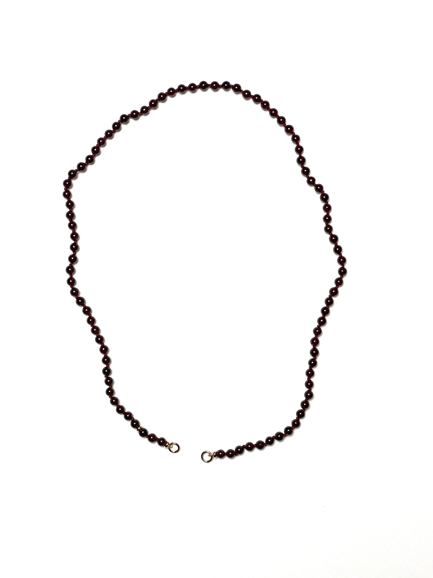 4mm Round Deep Red Garnet Necklace