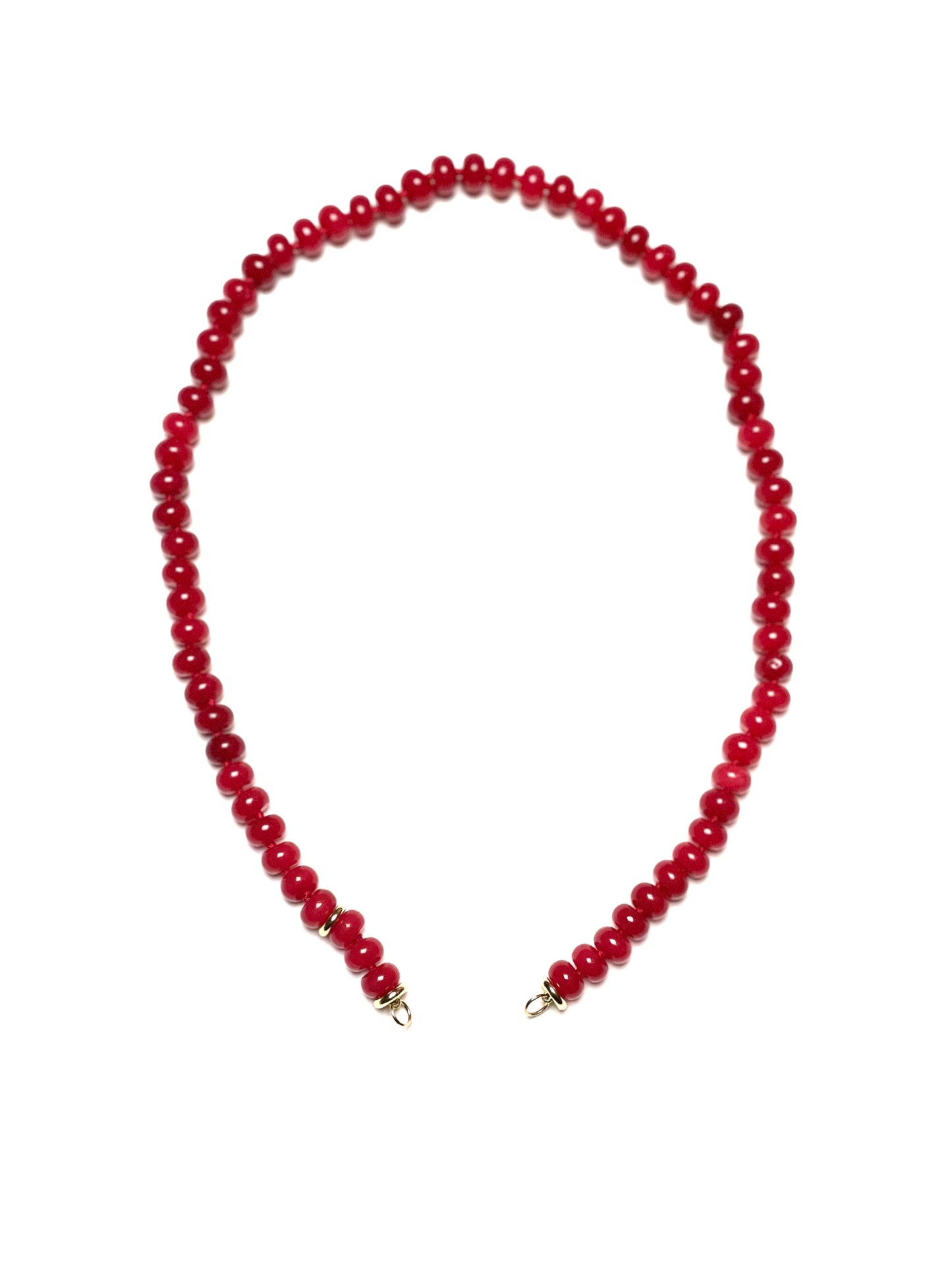 8x5mm Red Jade Rondelle Necklace