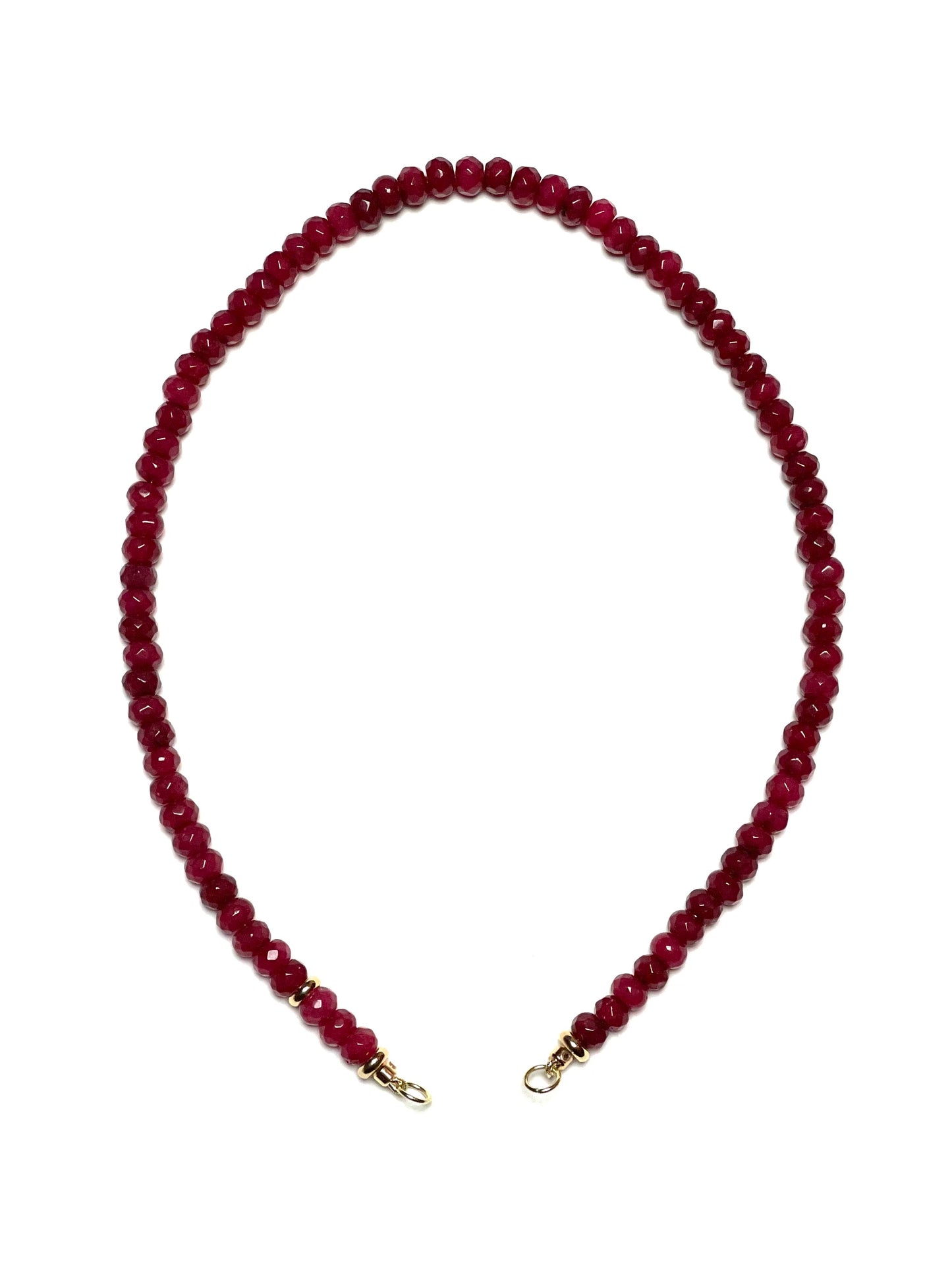 5mm Faceted Natural Ruby Rondelle Necklace