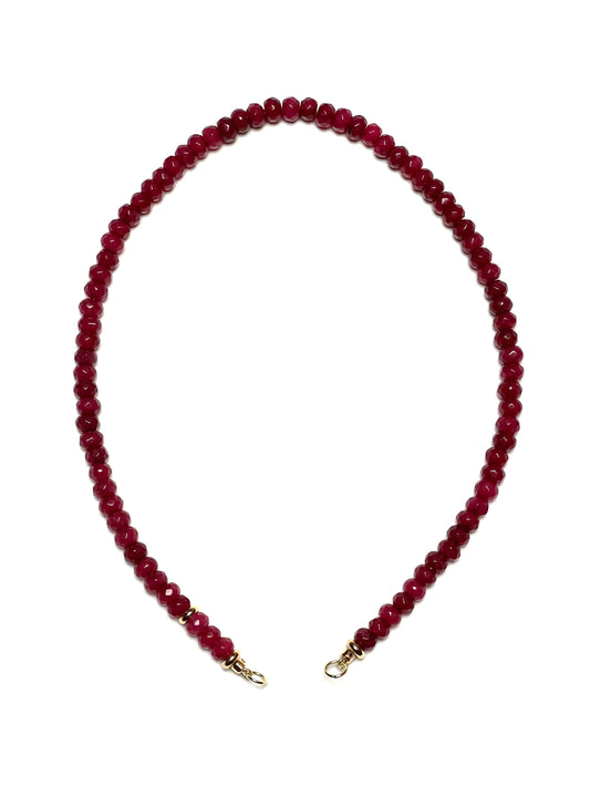 4x3mm Faceted Ruby Rondelle Necklace