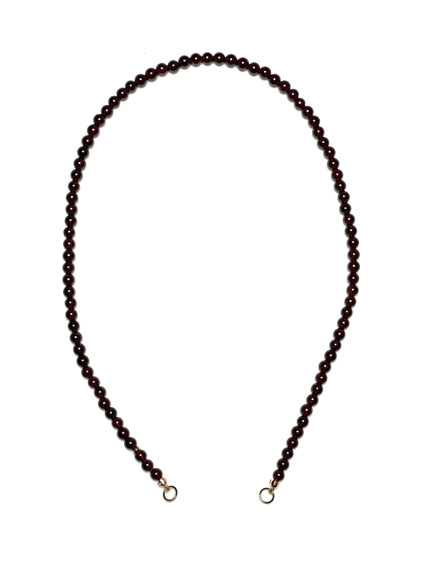 4mm Round Deep Red Garnet Necklace