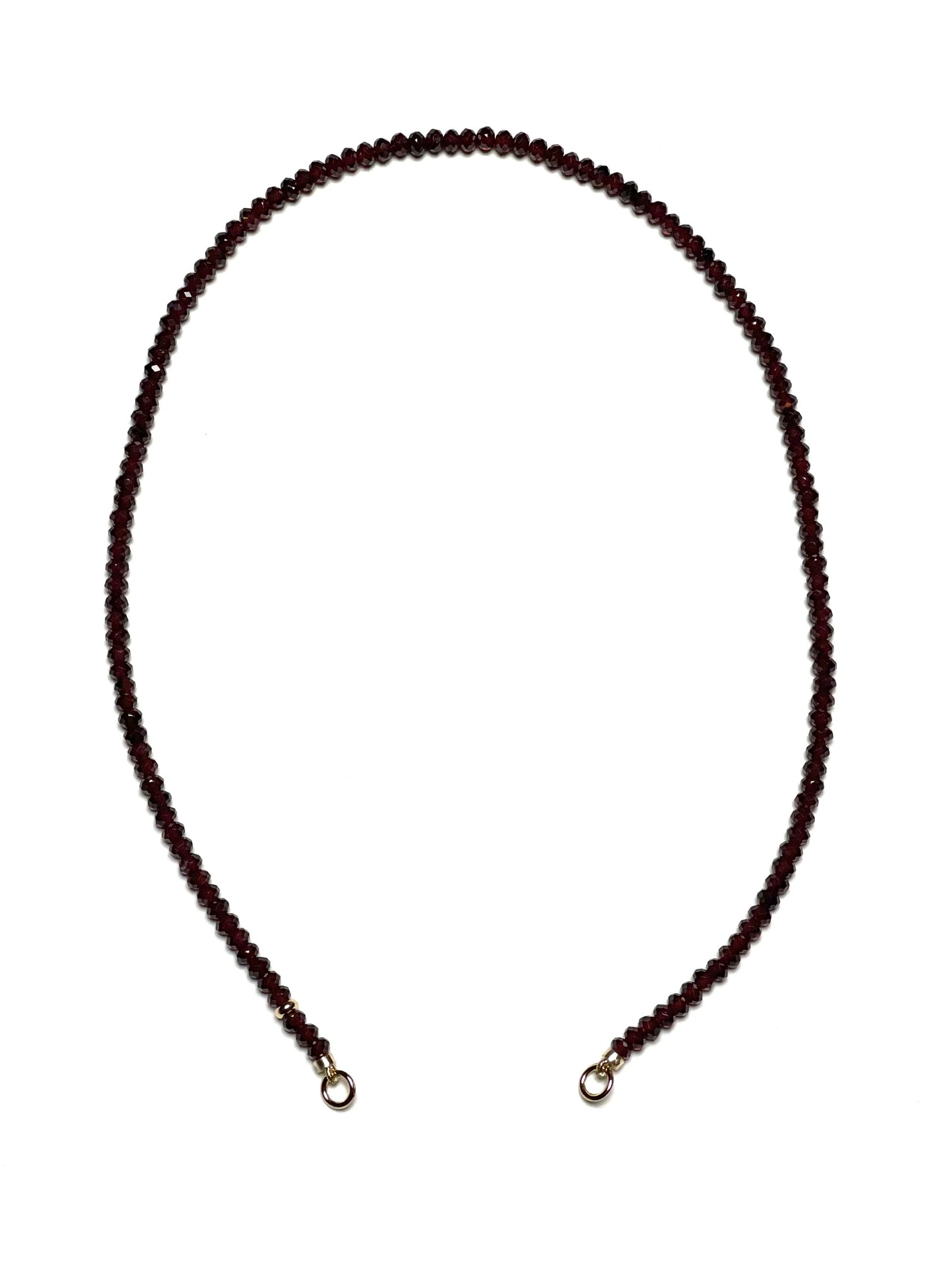 4mm Faceted Red Garnet Rondelle Necklace