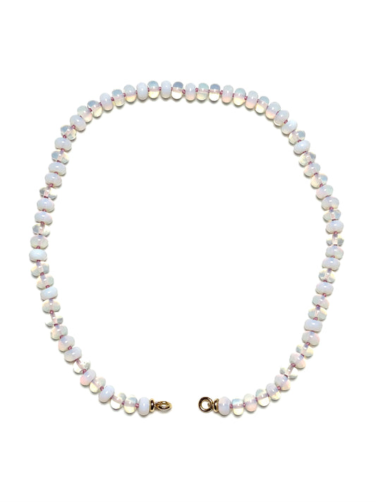 8x5mm White/Clear Opal Necklace