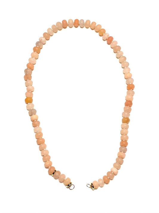 8x4mm peach Jade Rondelle Necklace